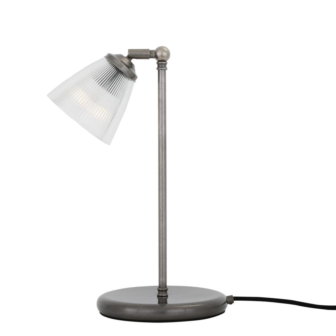 Mullan Gadar Industrial Prismatic Glass Table Lamp - Antique Silver Finish