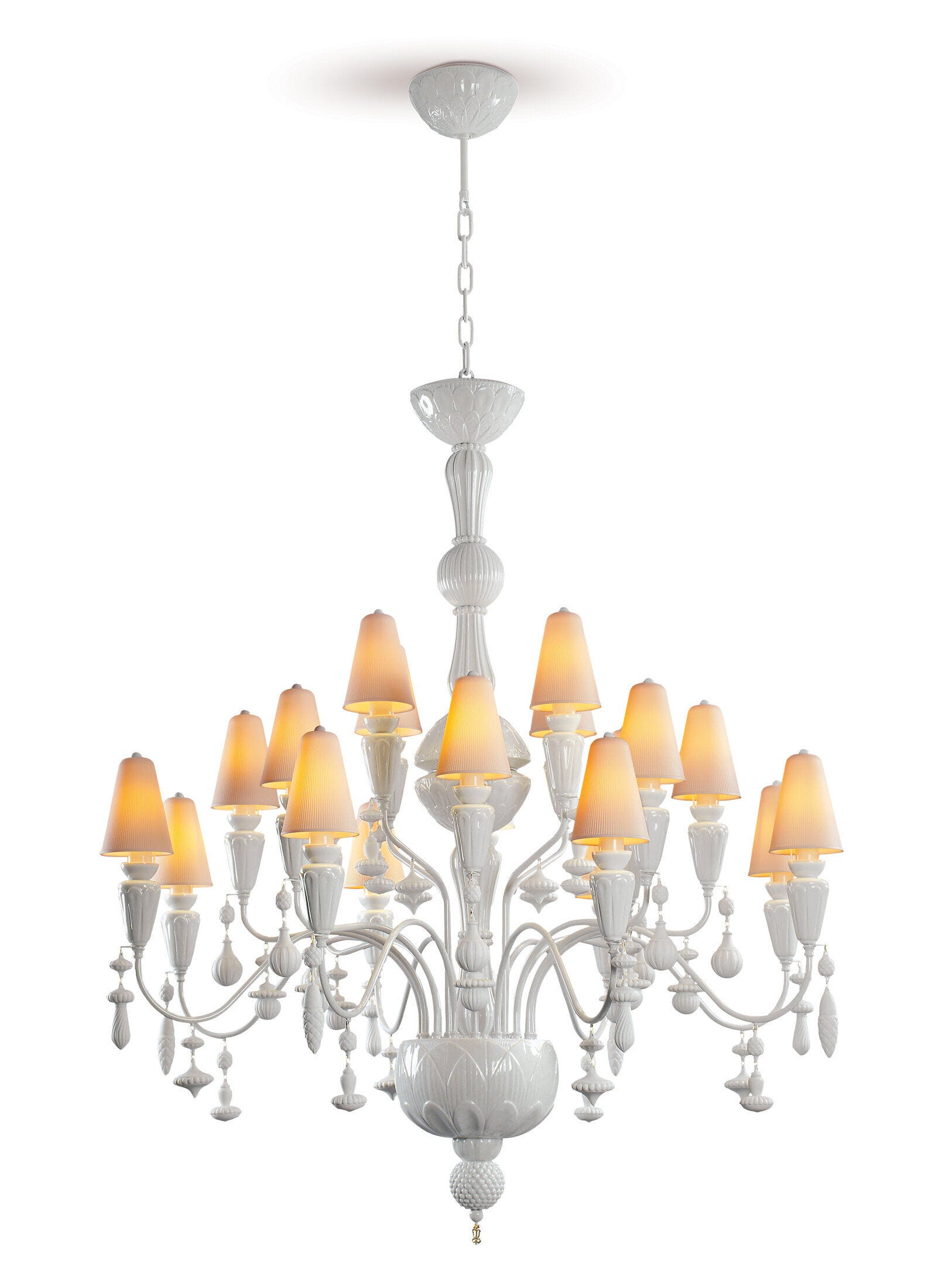Lladró - Ivy and Seed 20 Lights Chandelier - White
