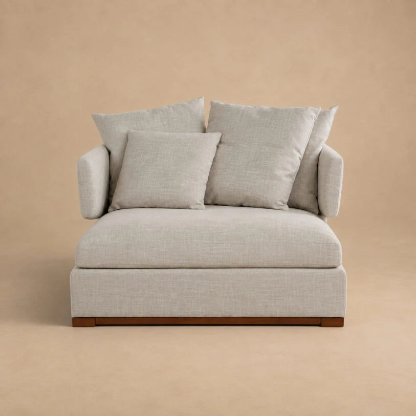 Pure White Lines Elle Linen Love Seat Armchair