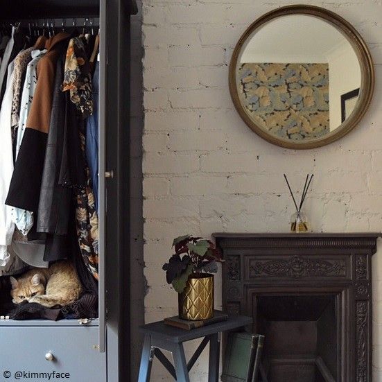 Pooky Feathers Mirror in antiqued gold