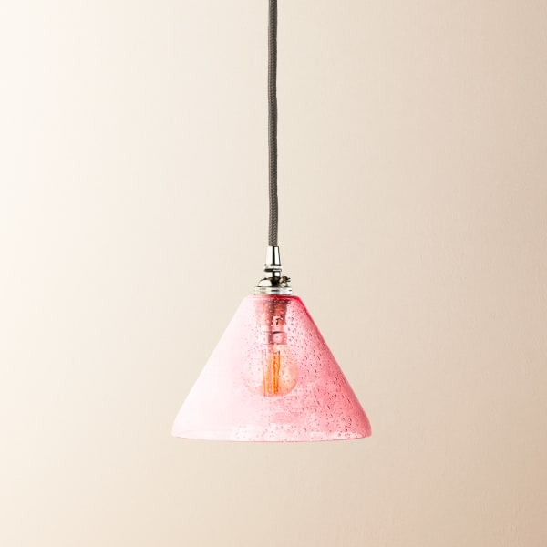 Pooky - Hazelette Pendant Light Shade - Magenta Bubble Glass