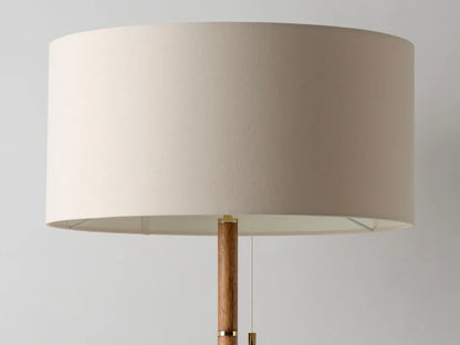 Houseof Wooden and Brass Disk Floor Lamp