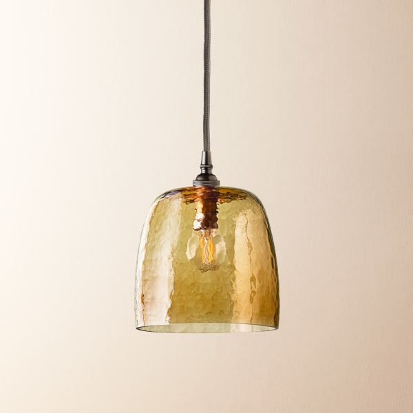 Pooky - Rory Pendant Shade - Honey Hammered Glass