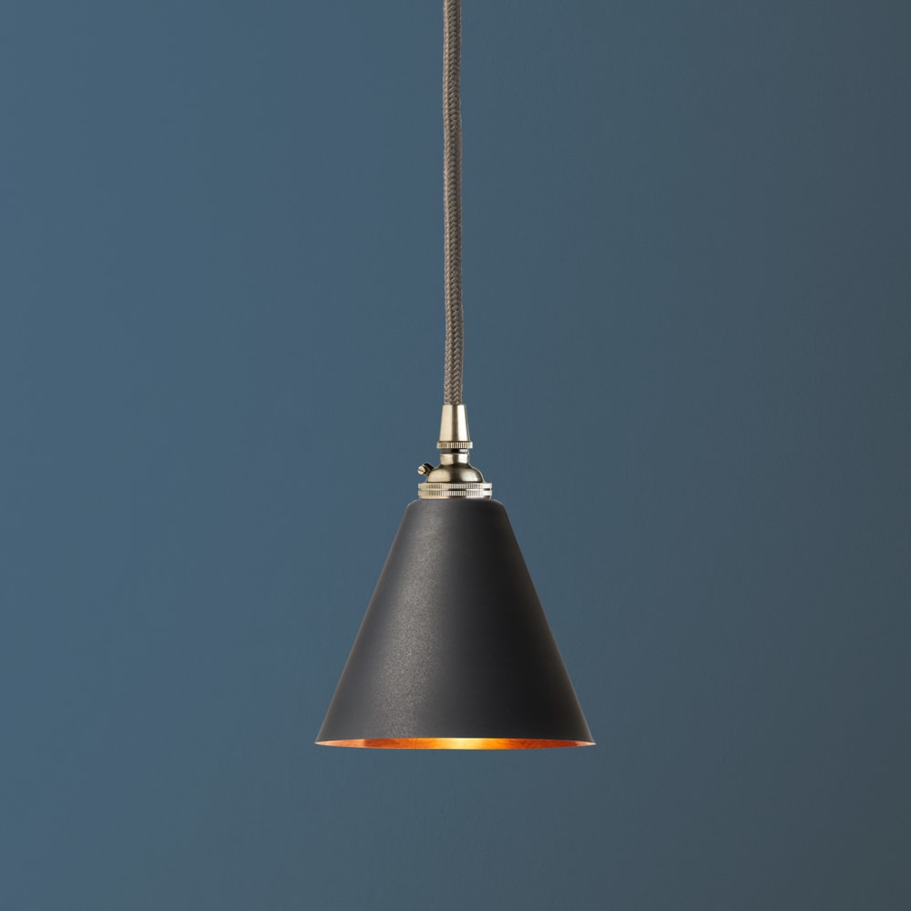 Pooky - Stanlette Pendant Shade - Ash Black - Copper Interior