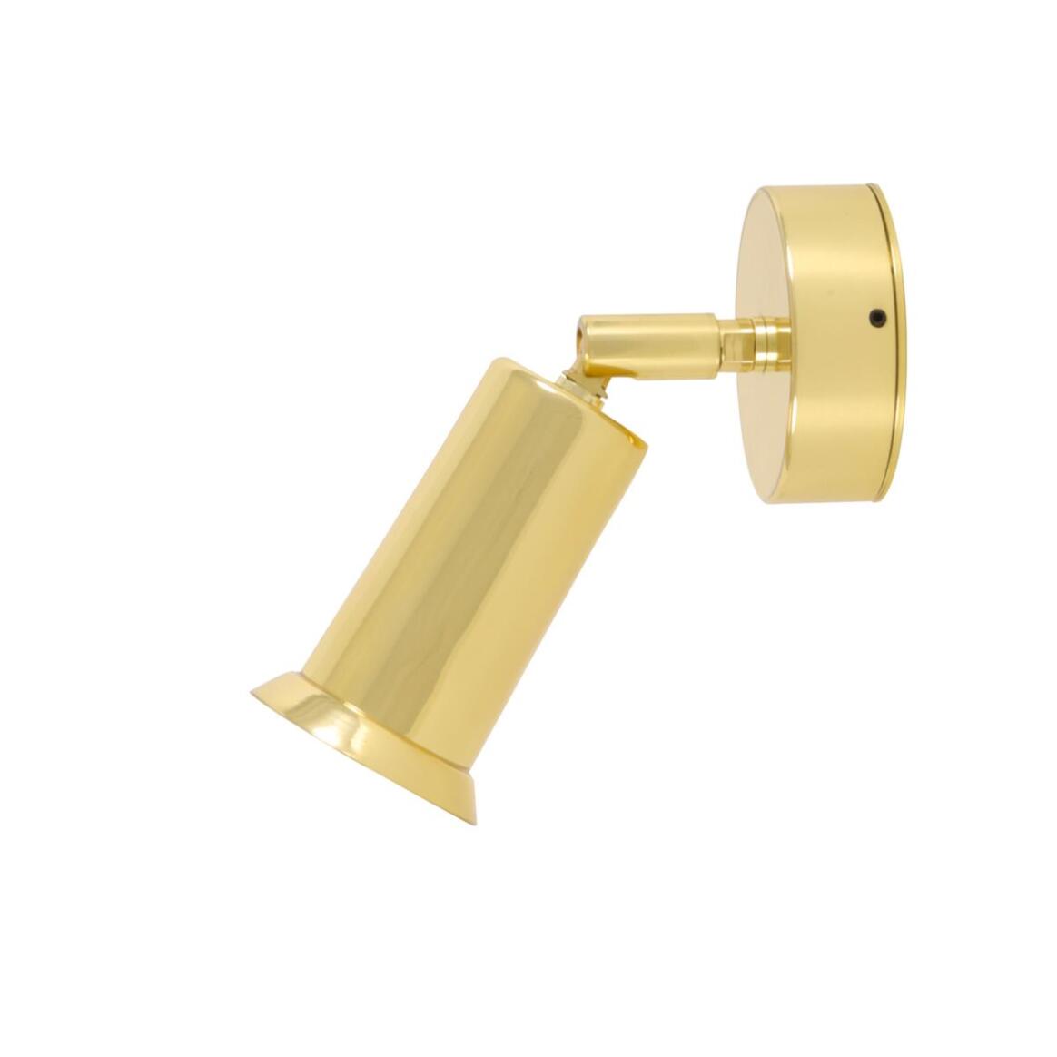 Mullan - Jasper Modern Brass Wall Spotlight 7.5cm IP20 - Polished Brass Finish