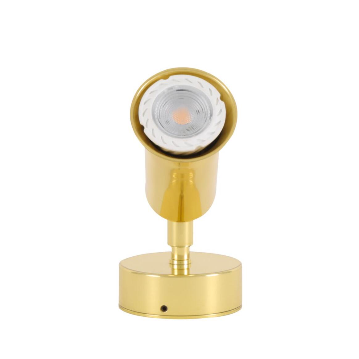 Mullan - Jasper Modern Brass Wall Spotlight 7.5cm IP20 - Polished Brass Finish