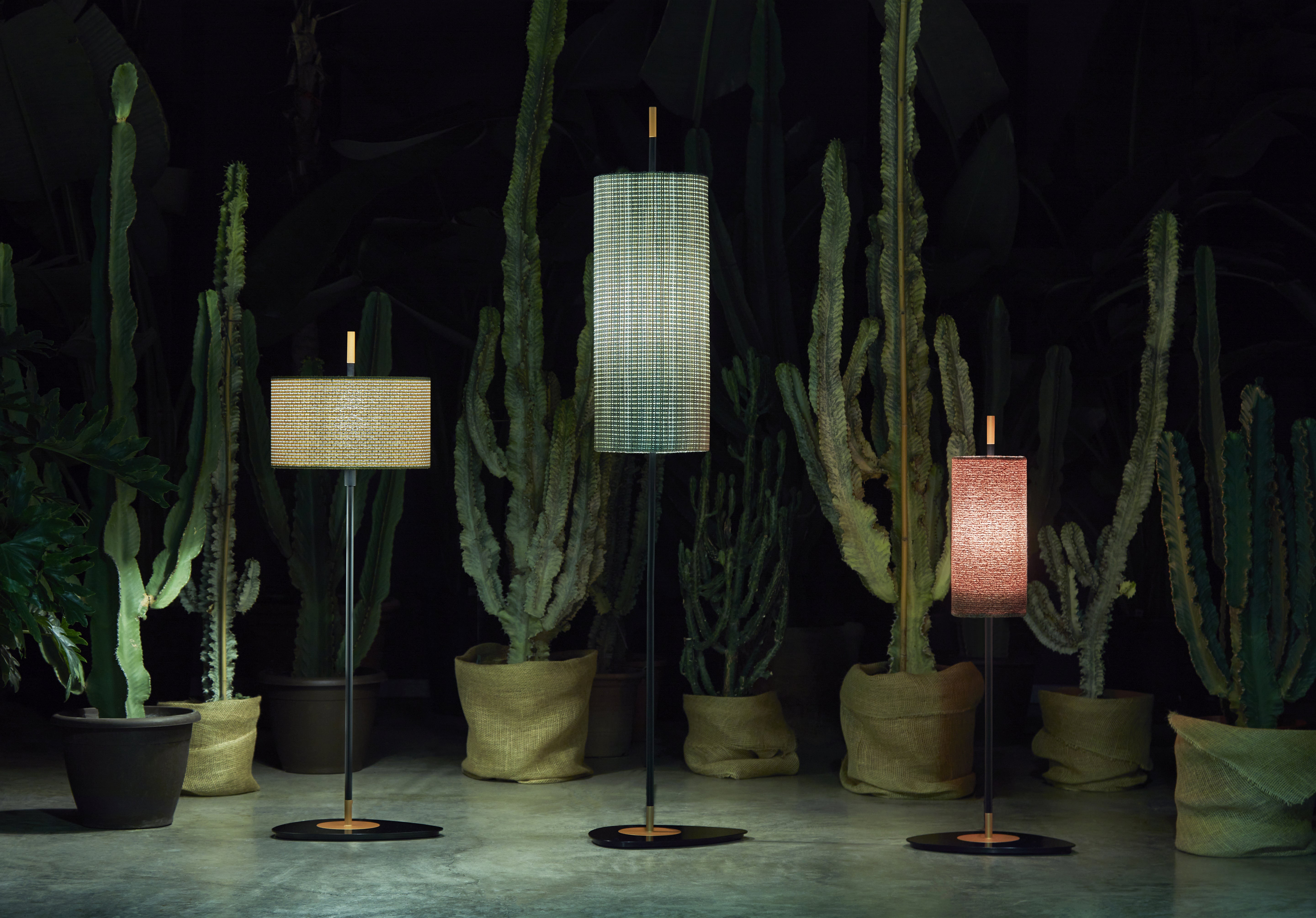 Contardi Lighting Lagoon Floor Lamp - Large - Matt black Finish Copper Lacquered - Noumea Goyave (Pierre Frey)