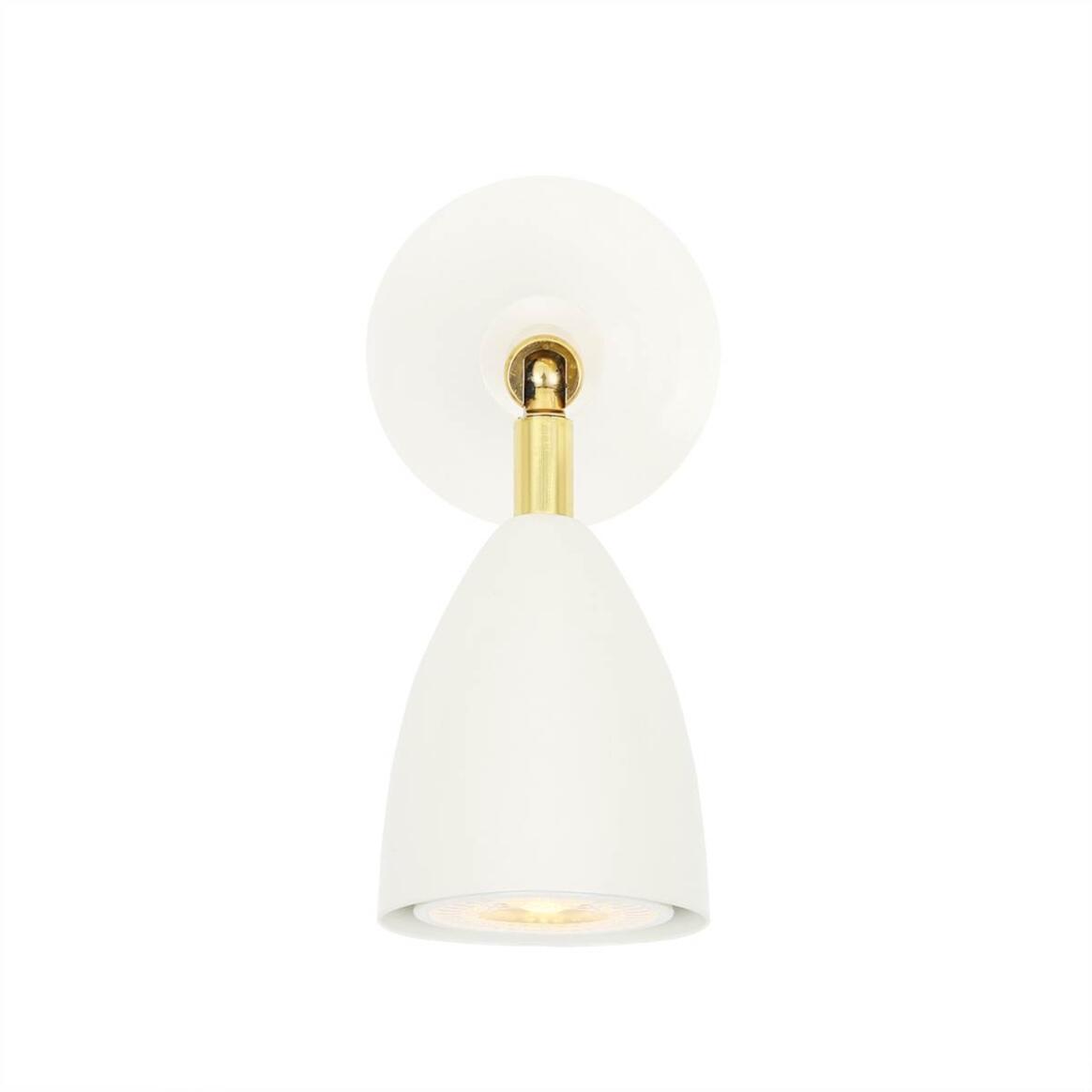 Mullan - Lainio Brass Vintage Wall Spotlight 8cm IP20 - Powder Coated White Finish