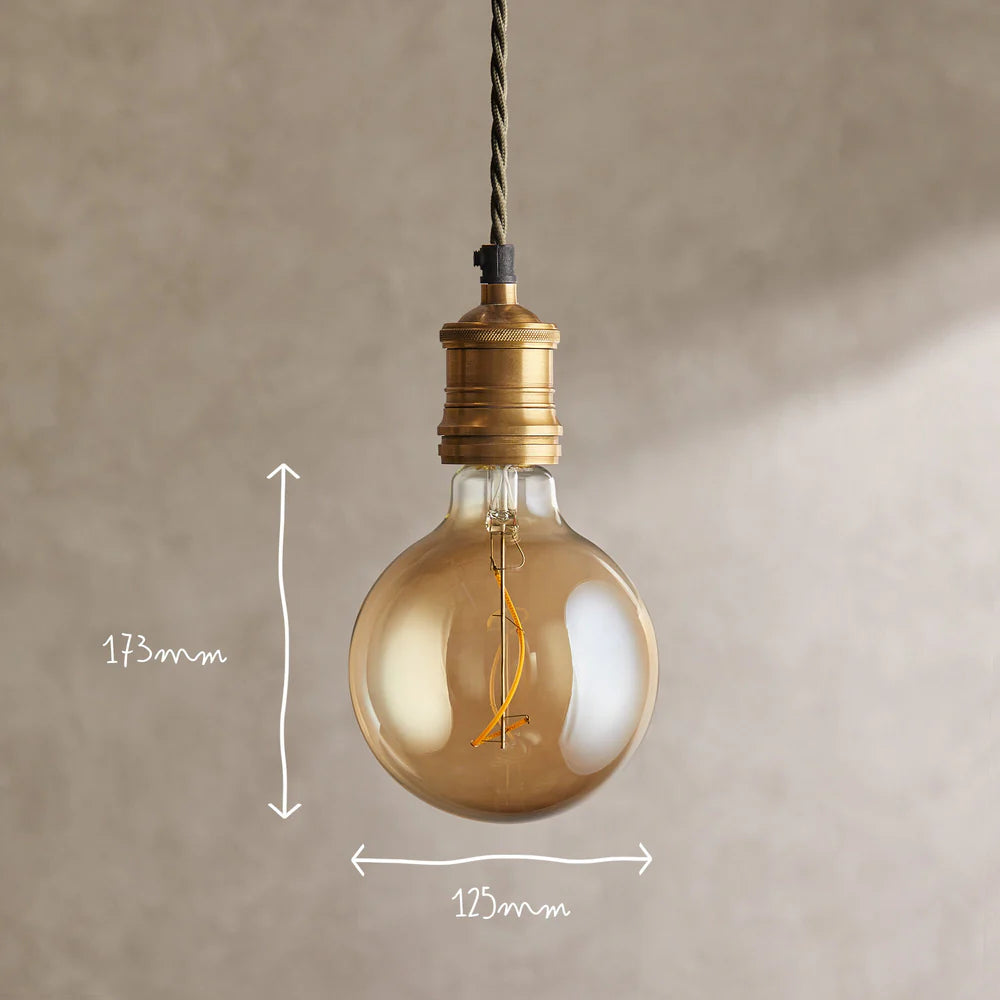 Pooky Extra Large Globe 4 Watt LED Irregular Filament Bulb with Amber Coating and E27 Fitting