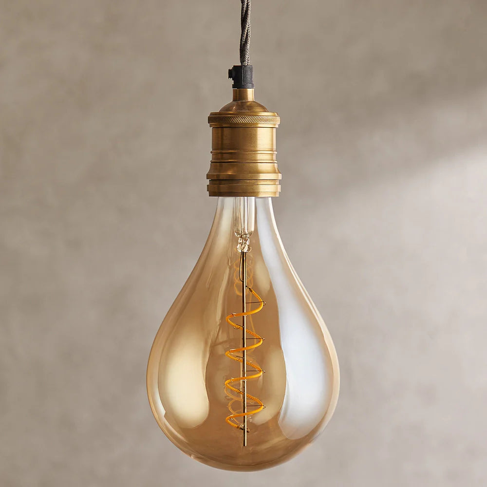 Pooky Giant 4 Watt LED Curled Filament Bulb with Amber Coating and E27 Fitting