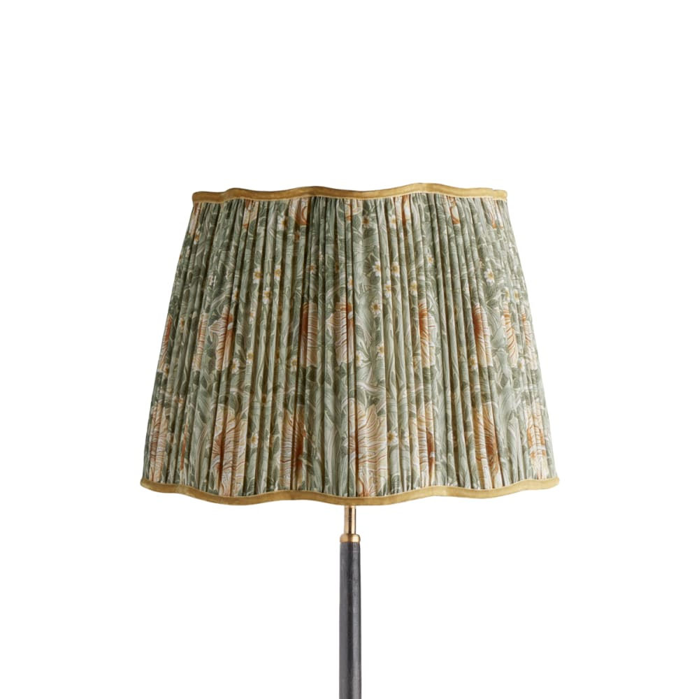 Pooky - 40cm Scalloped Straight Empire Shade - Bay Leaf & Manilla Silk Pimpernel - Morris & Co