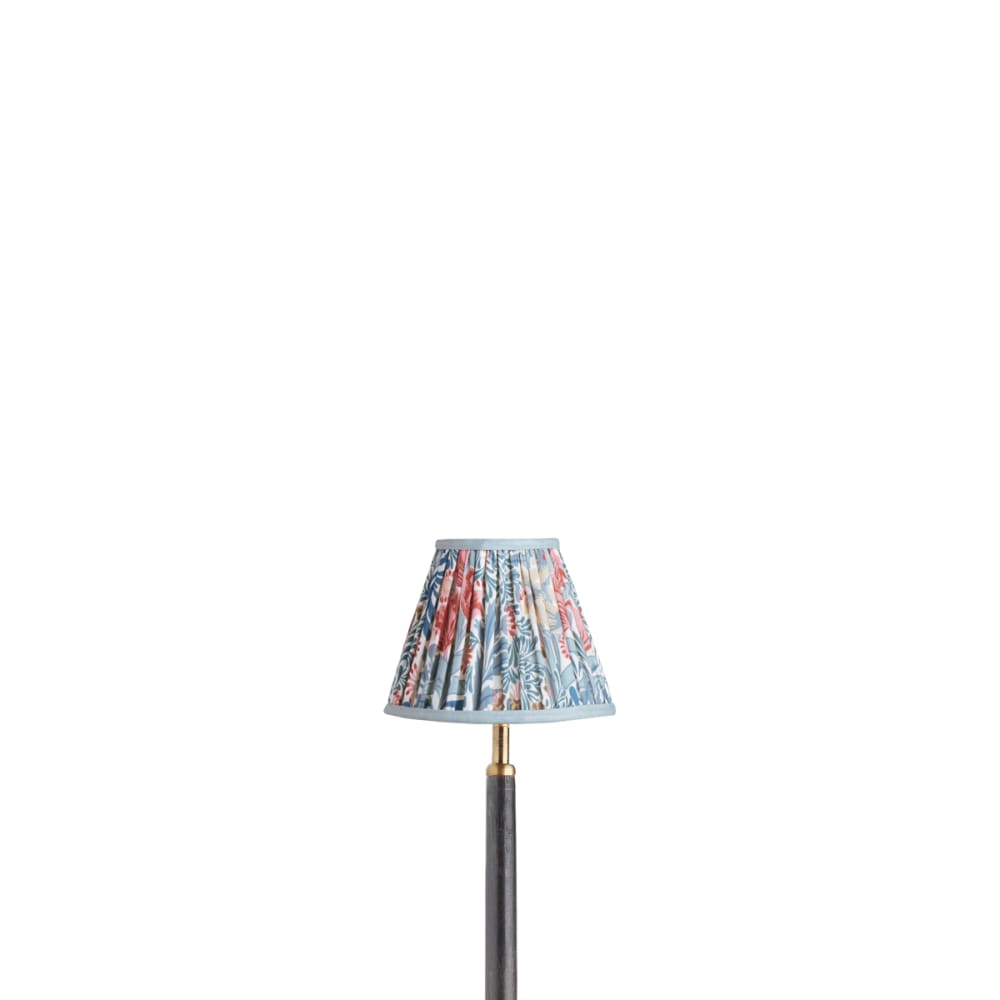 Pooky - 16cm Empire Shade - Indigo and Barbed Berry Bower Printed Cotton - Morris & Co
