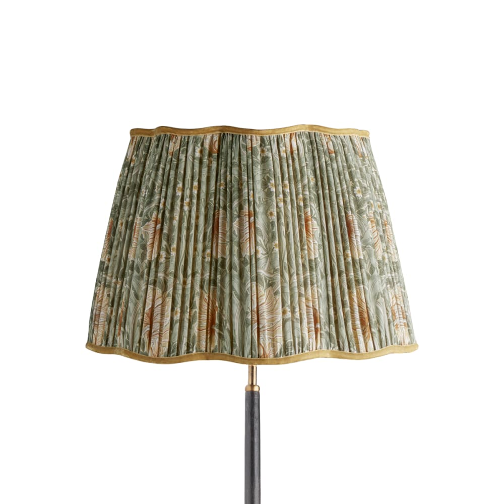 Pooky - 45cm Scalloped Straight Empire Shade - Bay Leaf & Manilla Silk Pimpernel - Morris & Co