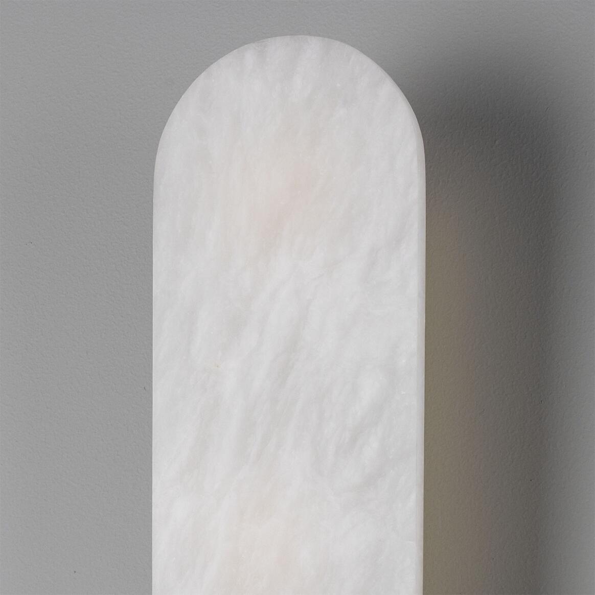 Mullan - Lothian Oval Alabaster Wall Light 35cm IP44 - Satin Brass Finish