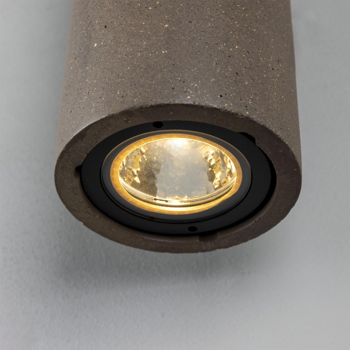 Mullan - Pudong Cylindrical Outdoor Concrete Wall Light 9cm IP65 - Grey Concrete Finish