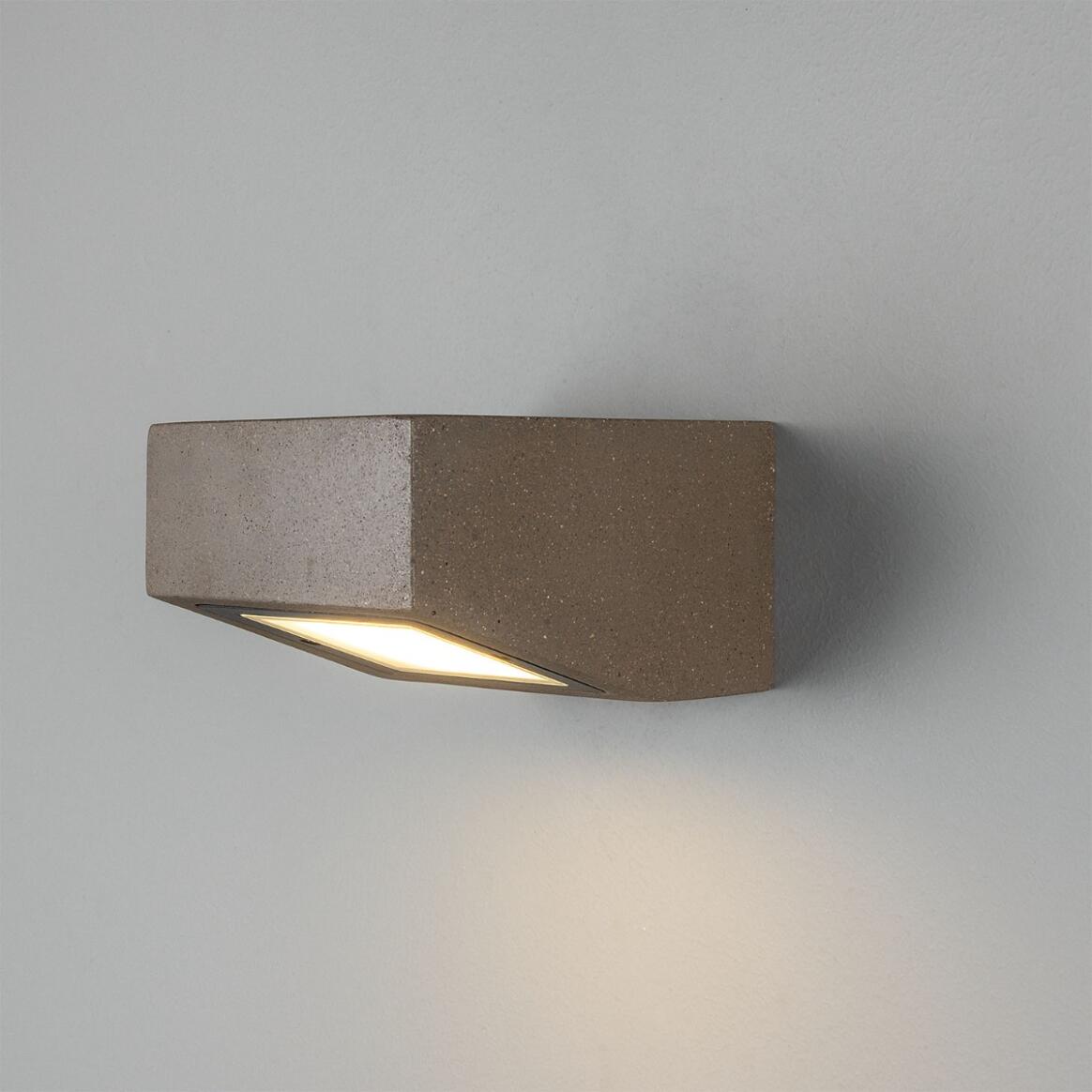 Mullan - Trieste Outdoor Concrete Wall Light 13cm IP65 - Grey Concrete Finish