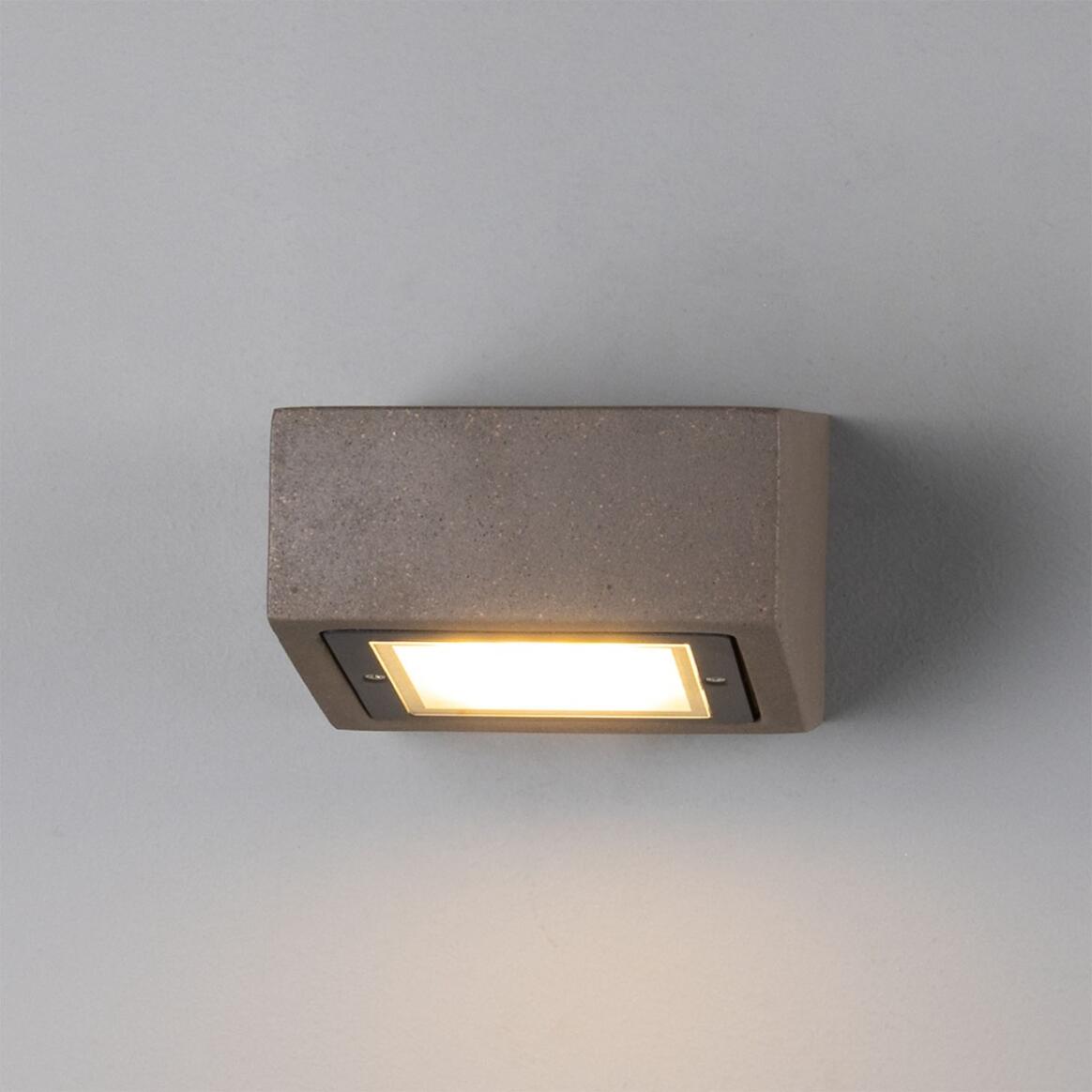 Mullan - Trieste Outdoor Concrete Wall Light 13cm IP65 - Grey Concrete Finish