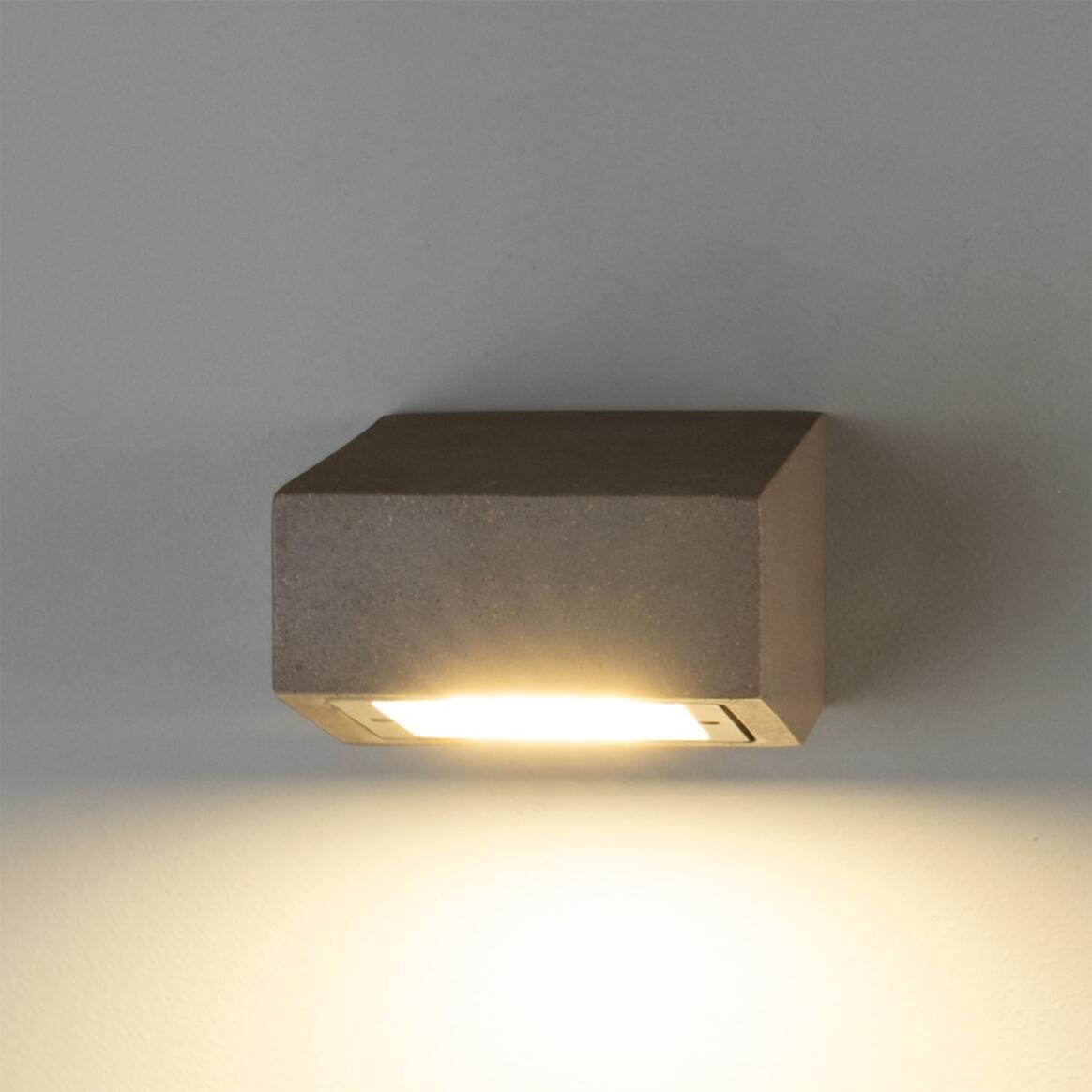 Mullan - Trieste Outdoor Concrete Wall Light 13cm IP65 - Grey Concrete Finish