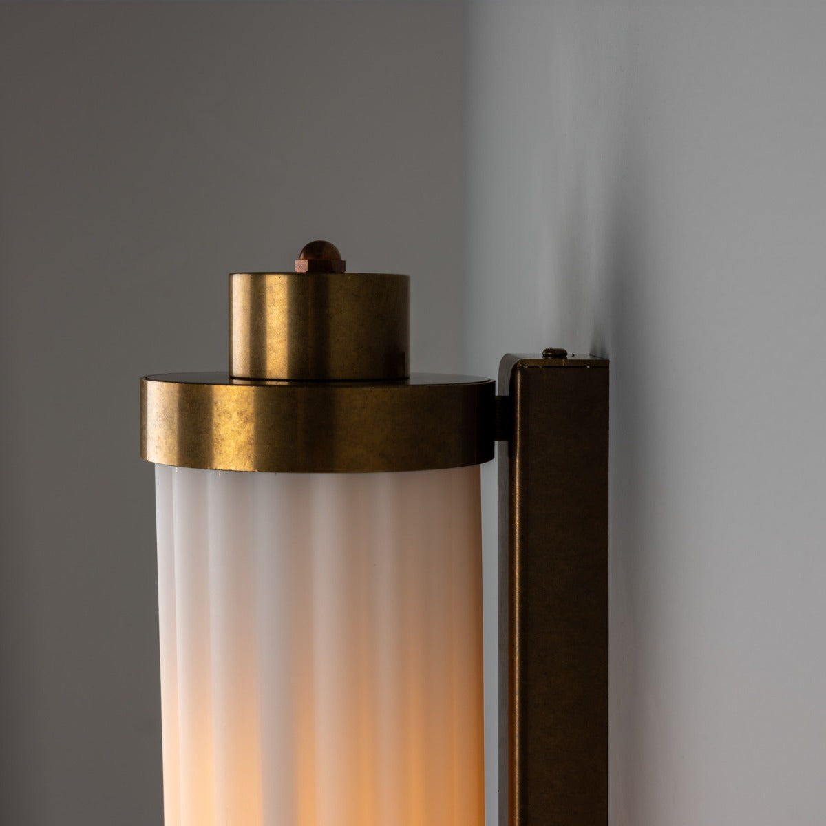 Mullan - Double Louise Opal Glass Bathroom Wall Light 88cm IP44 - Antique Brass Finish