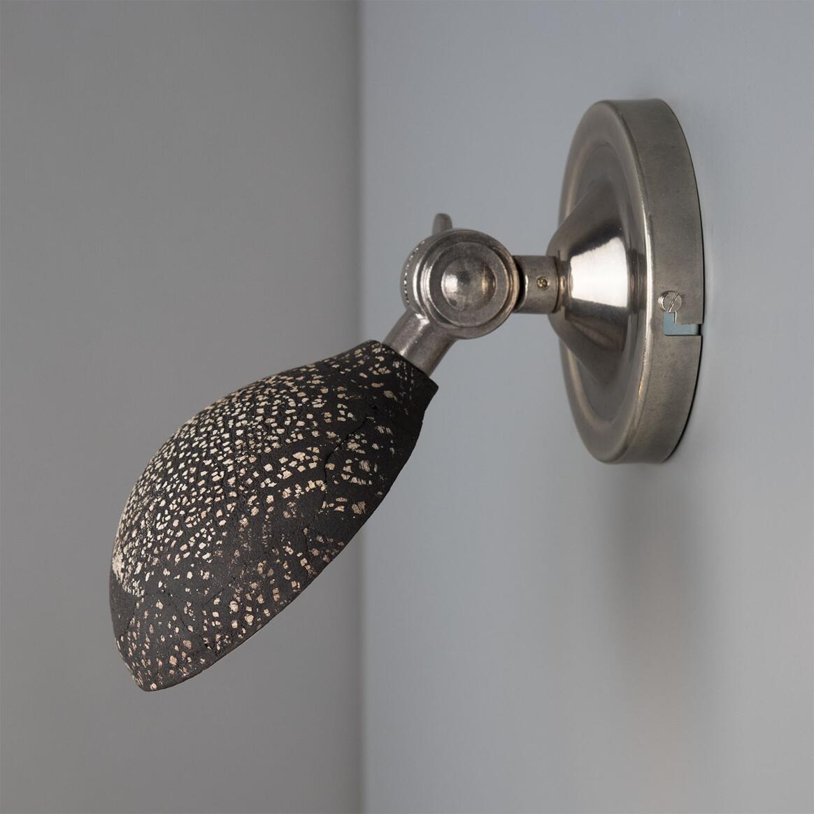 Mullan - Coco Adjustable Ceramic Wall Light Black Clay 10.5cm IP20 - Antique Silver Finish