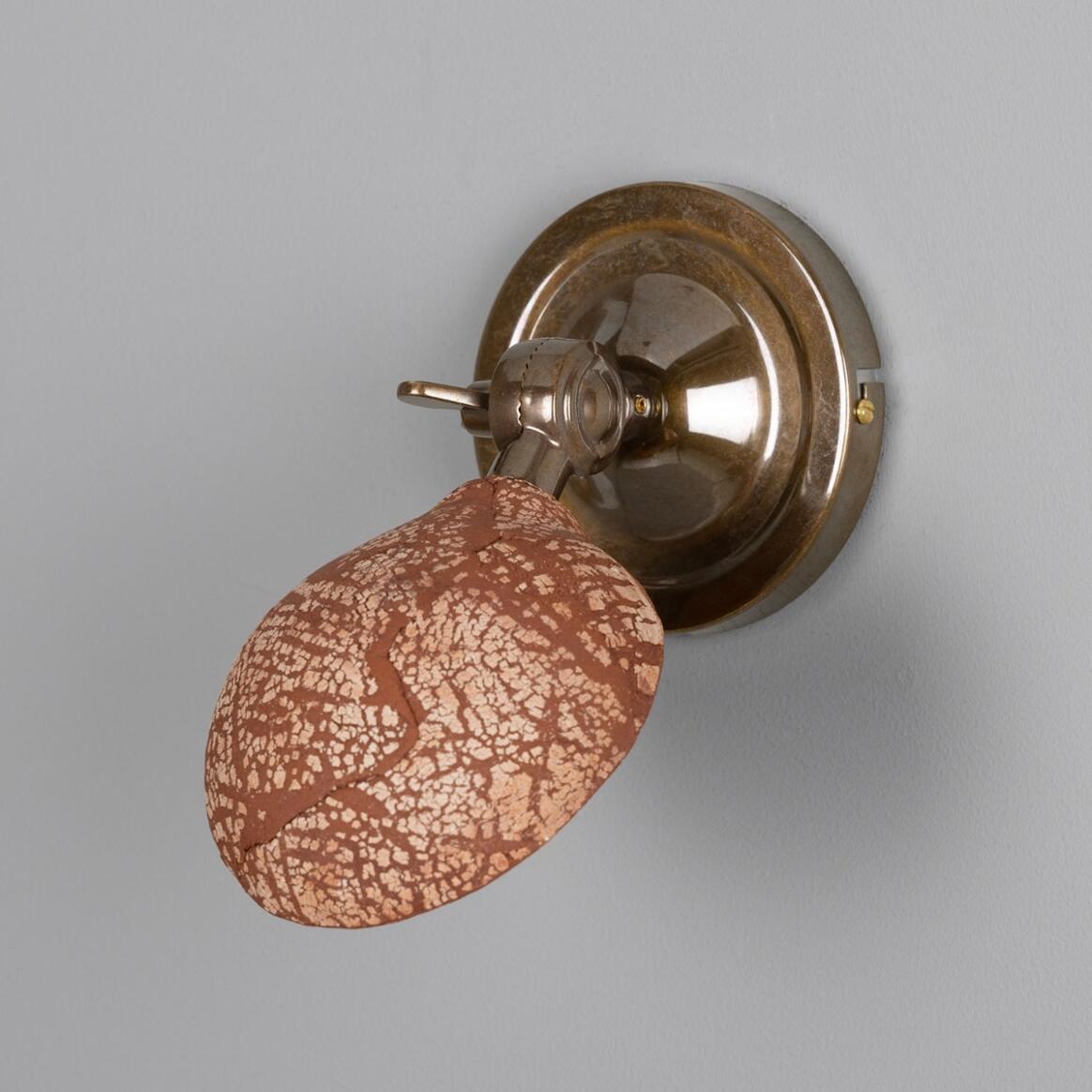 Mullan - Coco Adjustable Ceramic Wall Light Red Iron 10.5cm IP20 - Antique Brass Finish