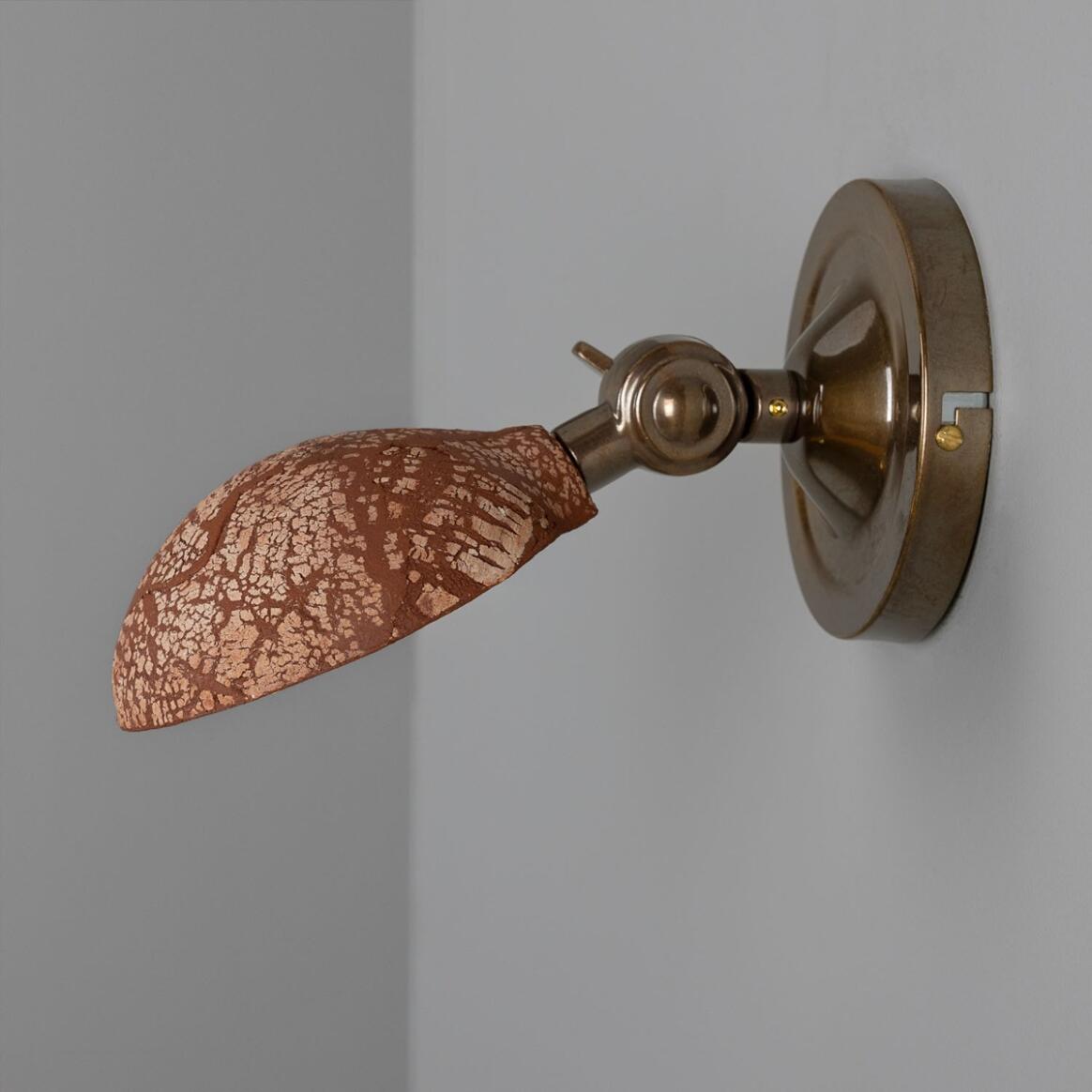 Mullan - Coco Adjustable Ceramic Wall Light Red Iron 10.5cm IP20 - Antique Brass Finish