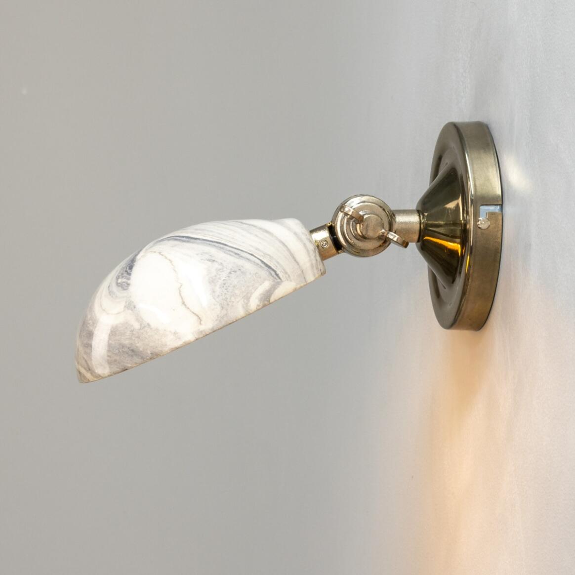 Mullan - Coco Adjustable Marbled Ceramic Wall Light 10.5cm IP20 - Antique Silver Finish