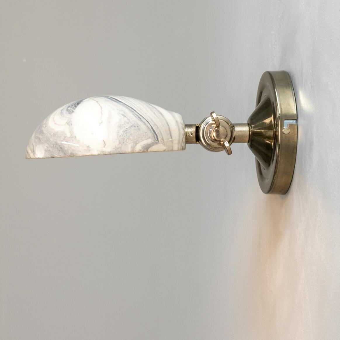 Mullan - Coco Adjustable Marbled Ceramic Wall Light 10.5cm IP20 - Antique Silver Finish