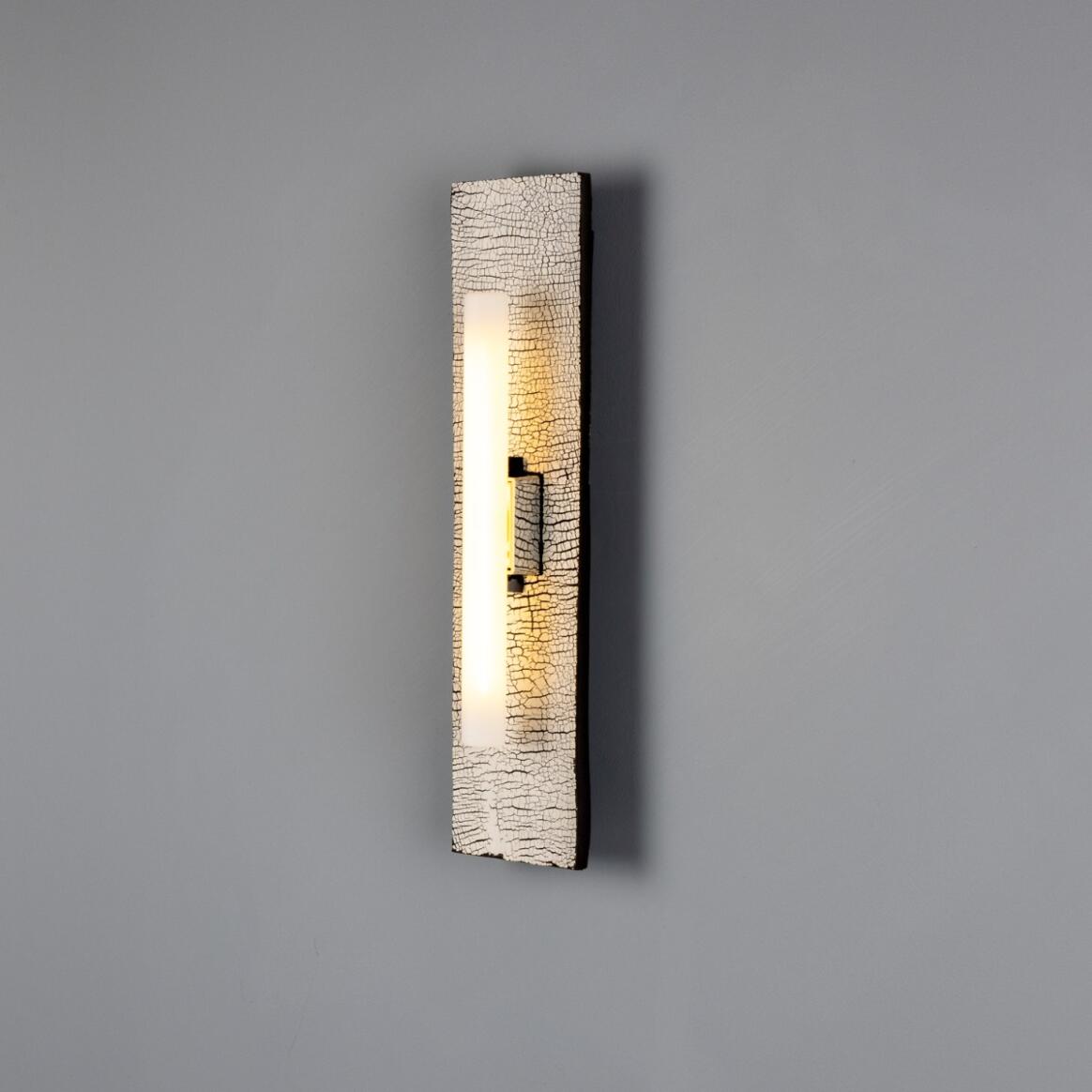 Mullan - Capua Rectangular Ceramic Wall Light Black Clay 50cm IP20 - Powder Coated Matte Black Finish