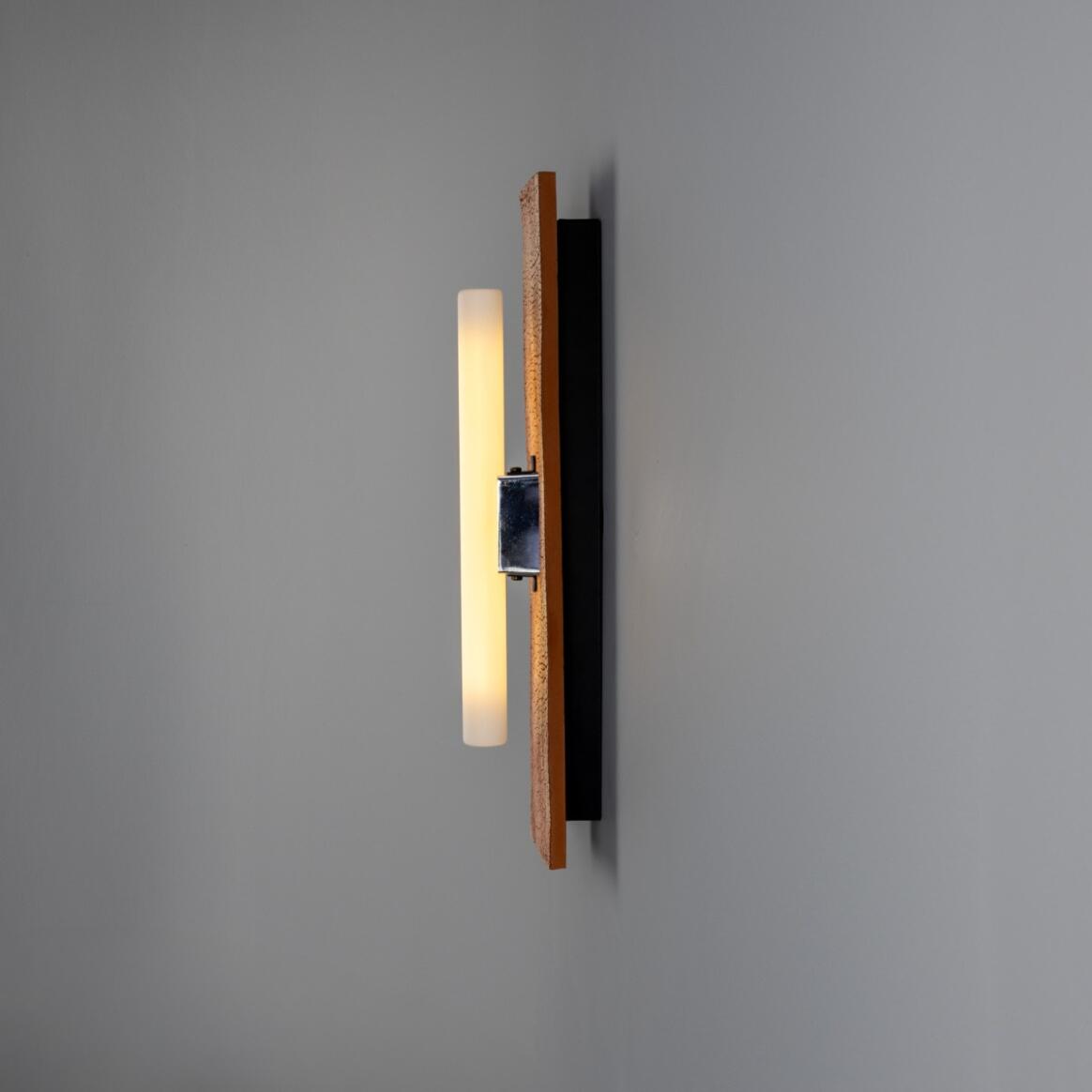 Mullan - Capua Rectangular Ceramic Wall Light Red Iron 50cm IP20 - Powder Coated Matte Black Finish