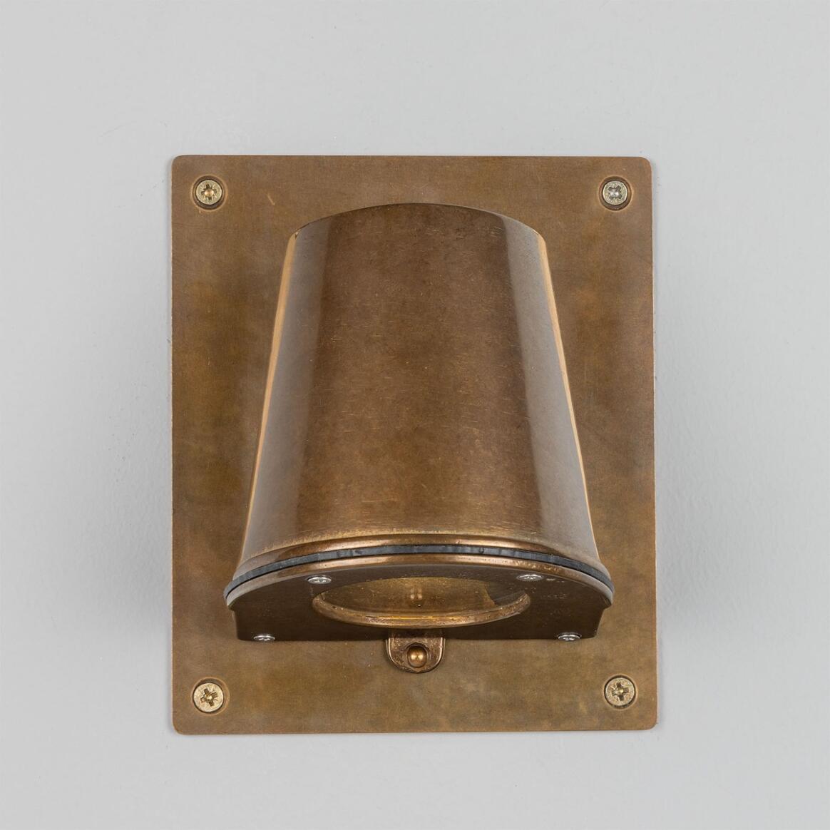 Mullan - Wade Outdoor Brass Spotlight with Back Plate 15.2cm IP54 - Antique Brass Finish