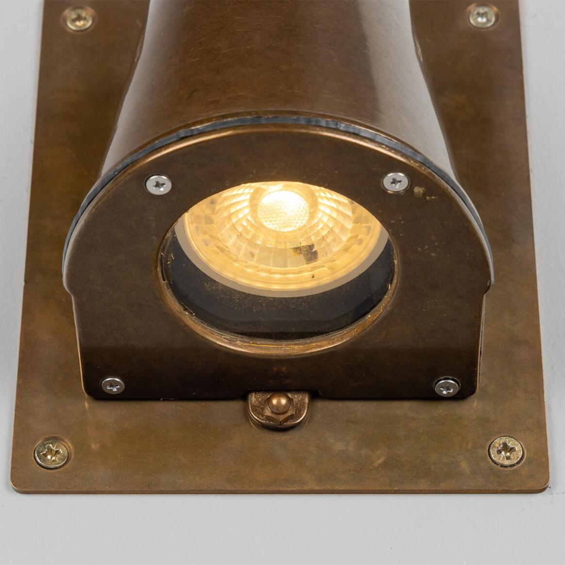 Mullan - Wade Outdoor Brass Spotlight with Back Plate 15.2cm IP54 - Antique Brass Finish