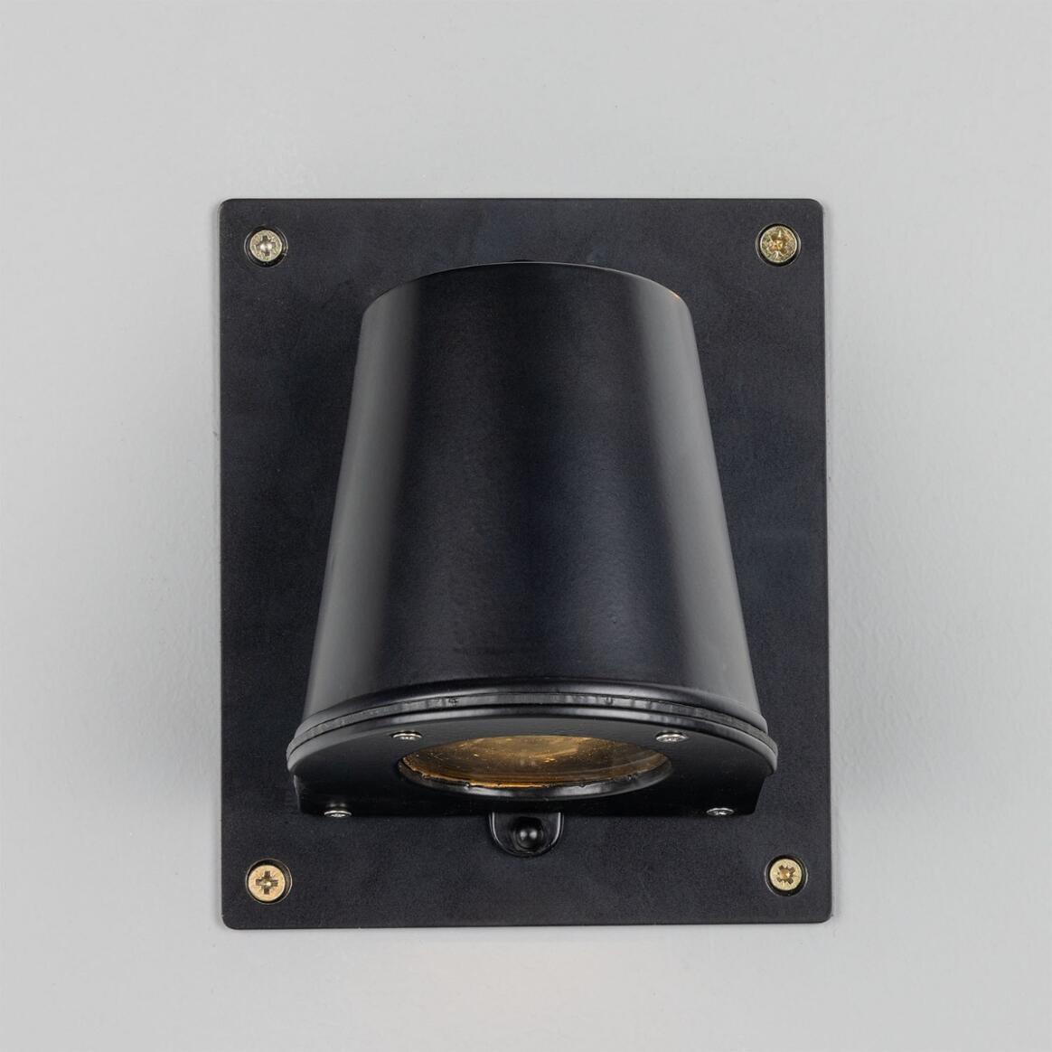 Mullan - Wade Outdoor Brass Spotlight with Back Plate 15.2cm IP54 - Powder-Coated Matte Black Finish