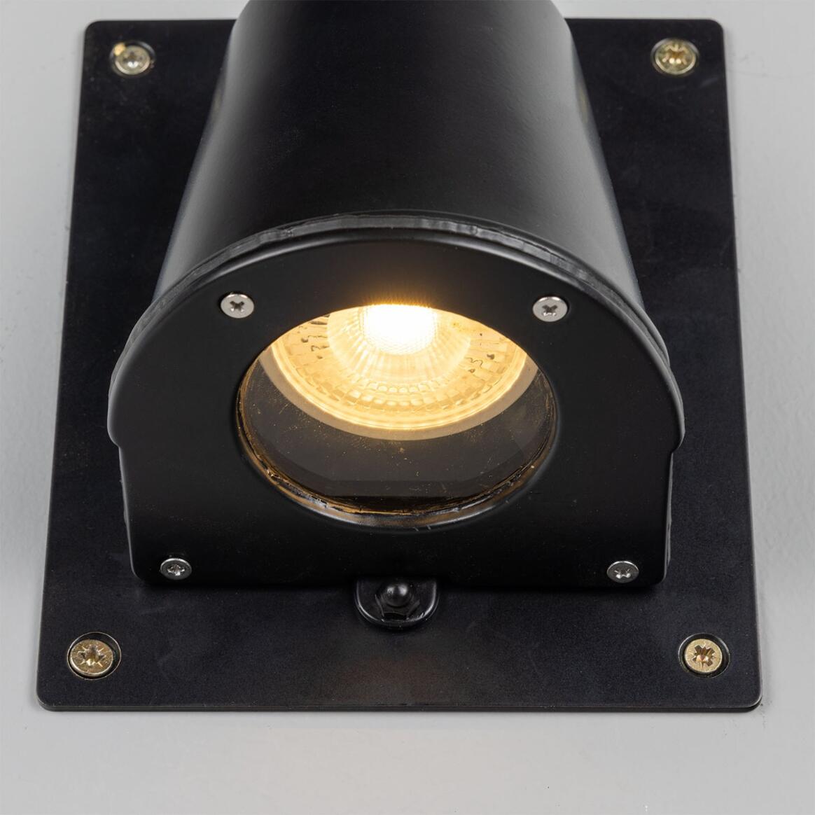 Mullan - Wade Outdoor Brass Spotlight with Back Plate 15.2cm IP54 - Powder-Coated Matte Black Finish