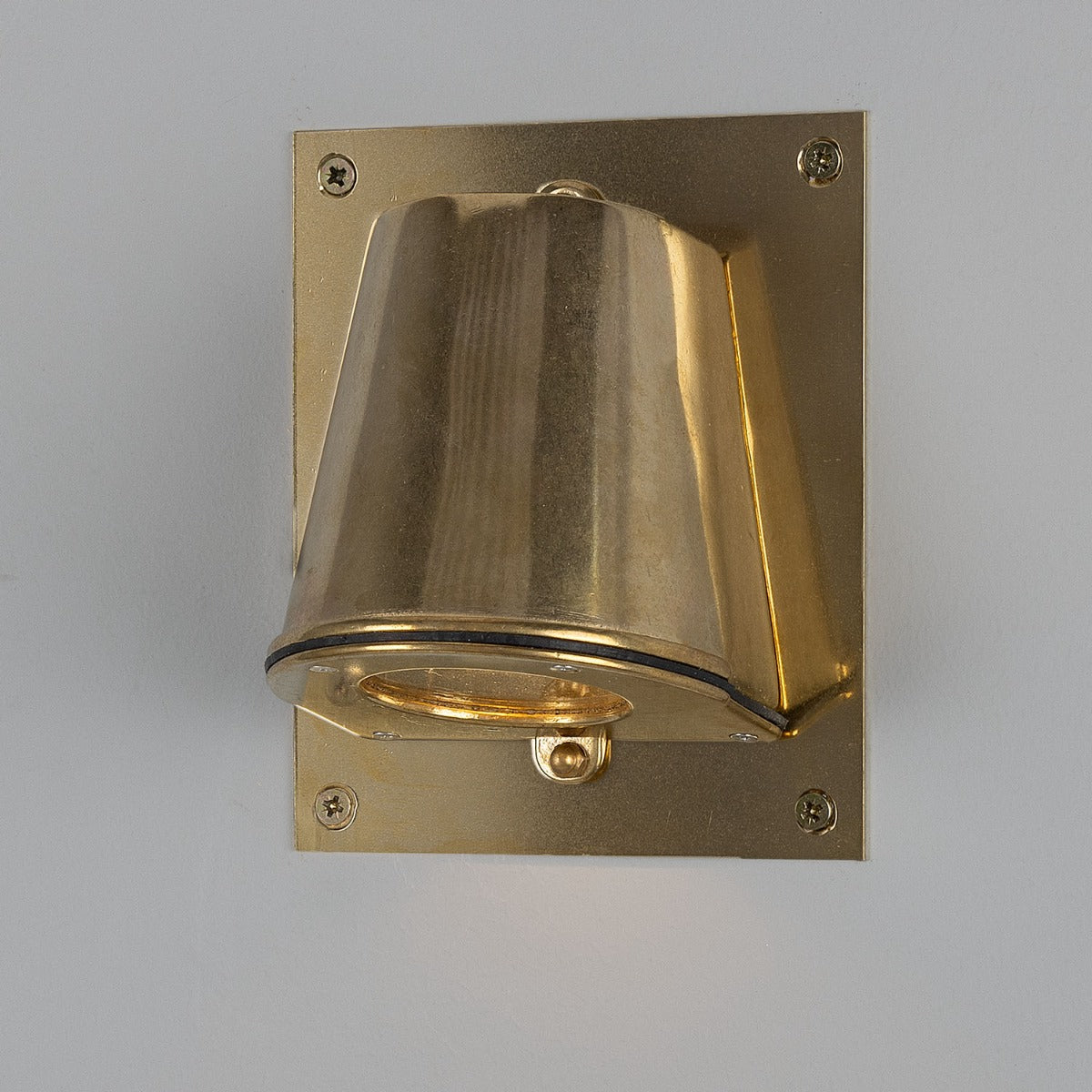 Mullan - Wade Outdoor Brass Spotlight with Back Plate 15.2cm IP54 - Raw Brass Finish