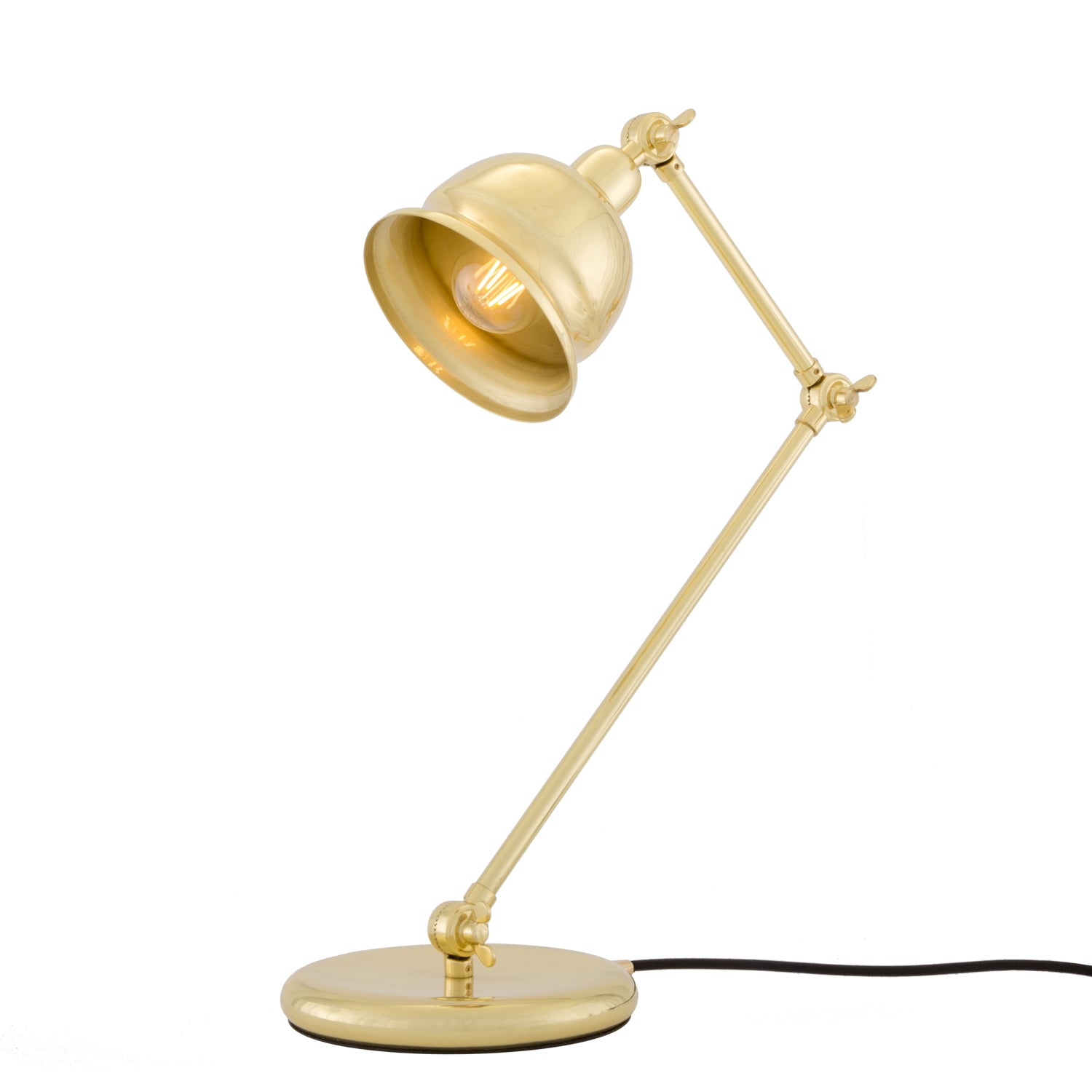 Mullan Dale Vintage Brass Bell Shade Table Lamp 19.5cm IP20 - Polished Brass Finish