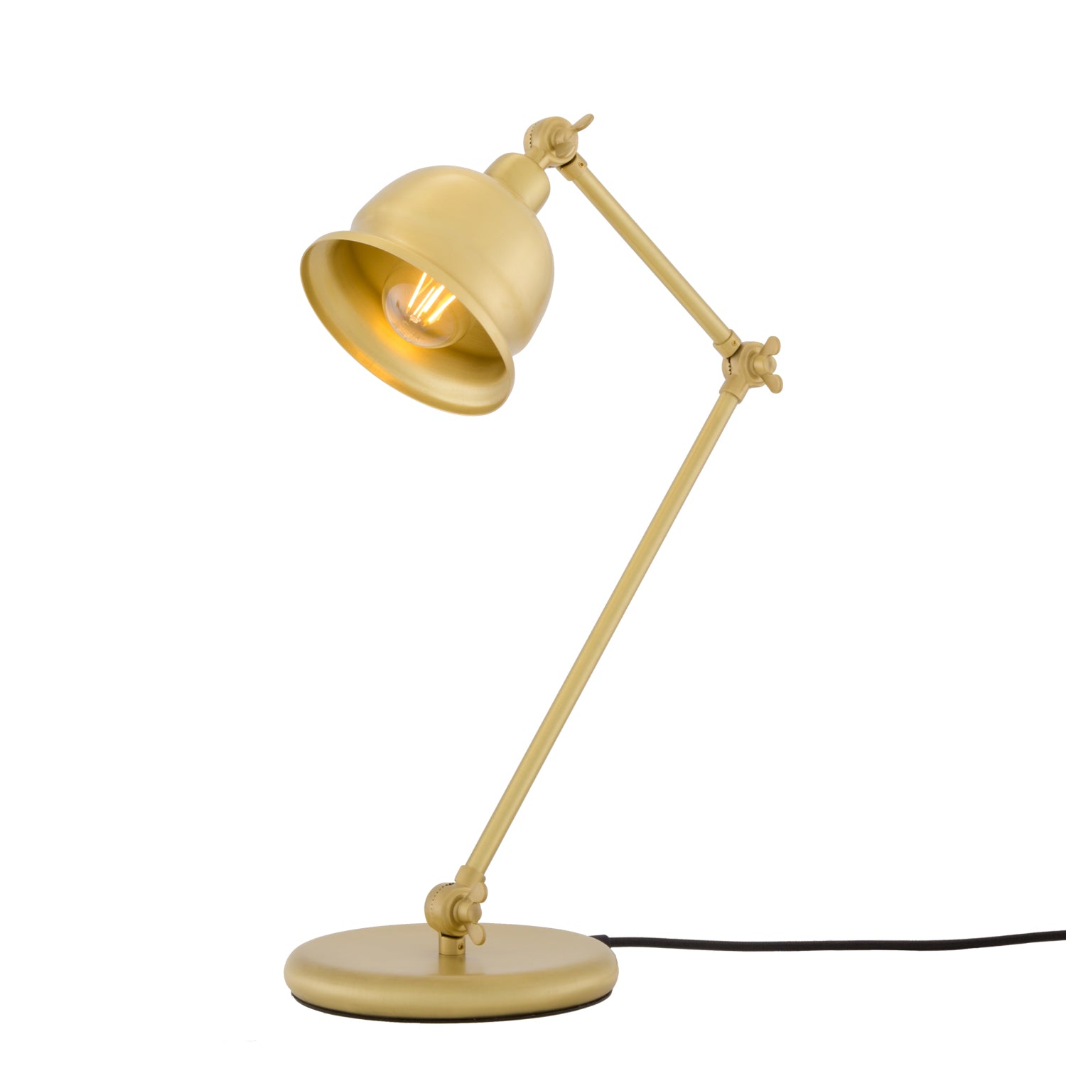 Mullan Dale Vintage Brass Bell Shade Table Lamp 19.5cm IP20 - Satin Brass Finish