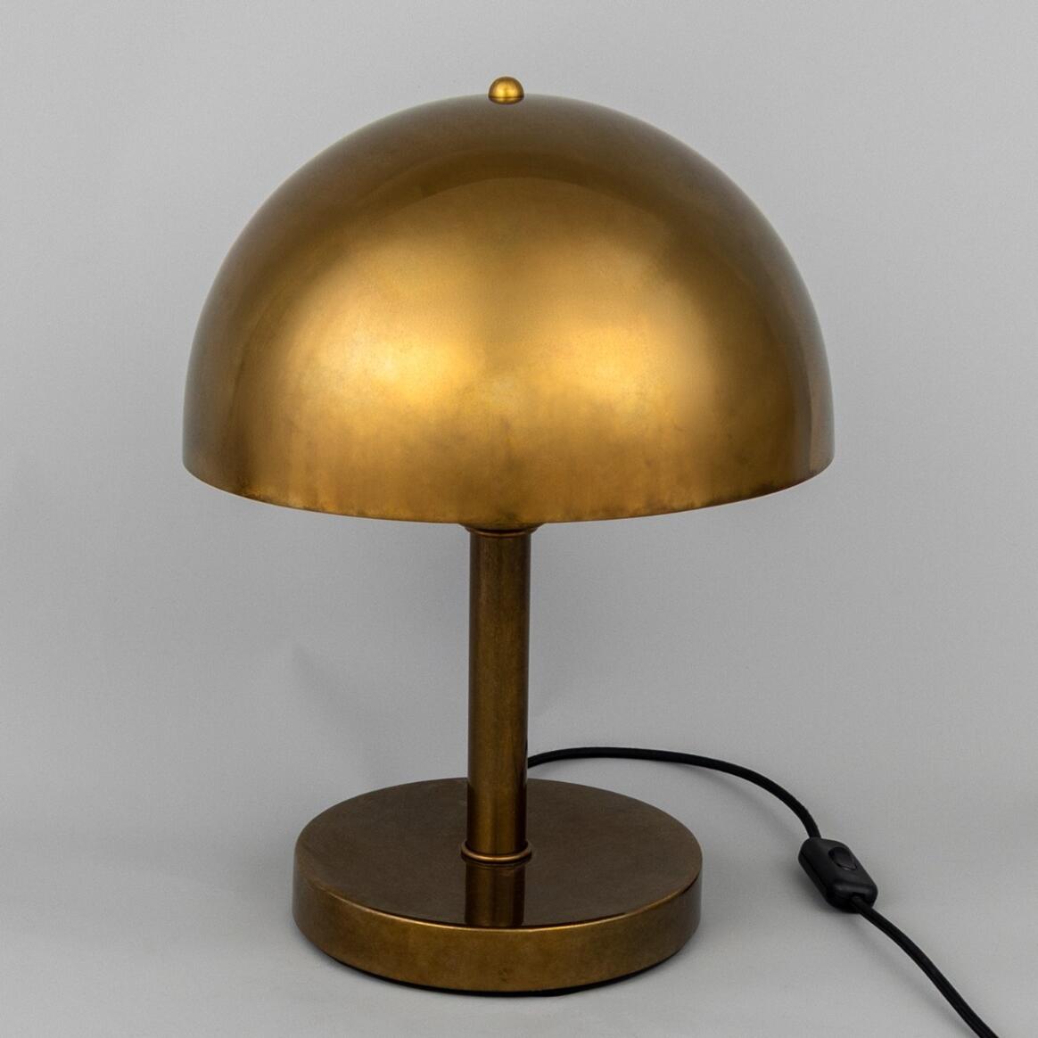 Mullan Turku Modern Brass Dome Table Lamp 30cm IP20 - Antique Brass Finish