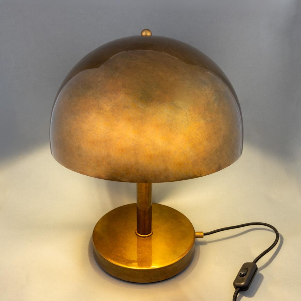 Mullan Turku Modern Brass Dome Table Lamp 30cm IP20 - Antique Brass Finish