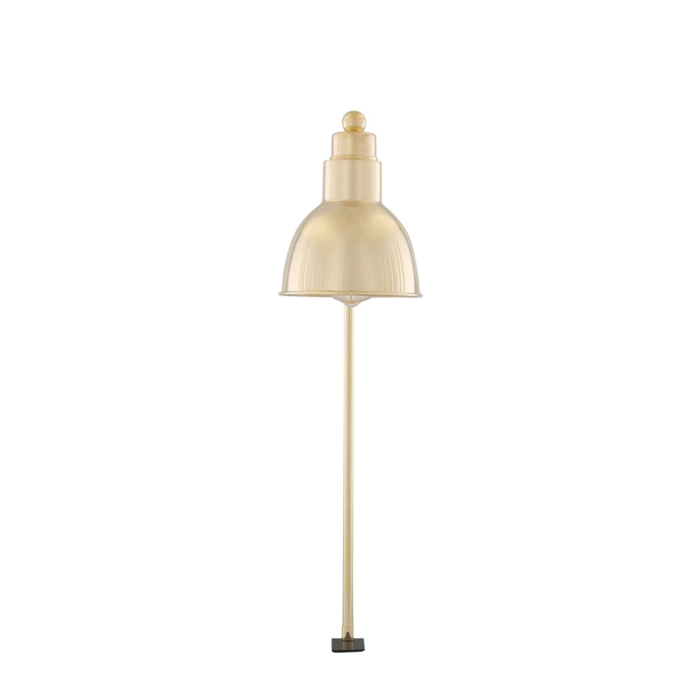 Mullan Baku Brass Table Lamp with Desk Clamp Polished Brass Finish