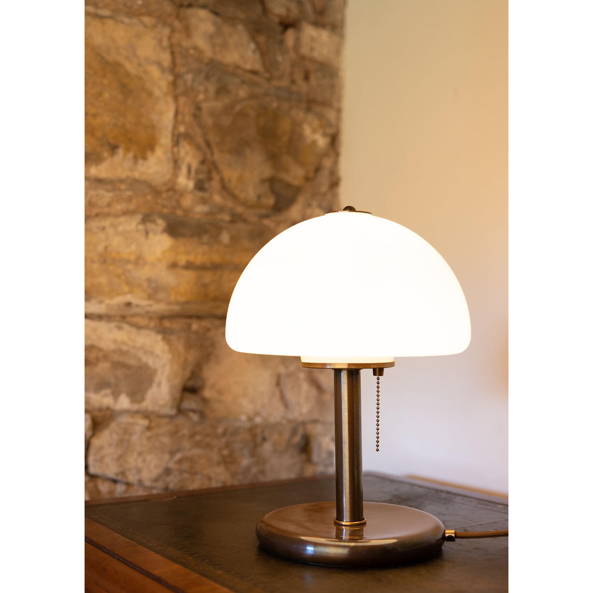 Mullan  Champignon Mid-Century Mushroom Table Lamp - Antique Brass Finish