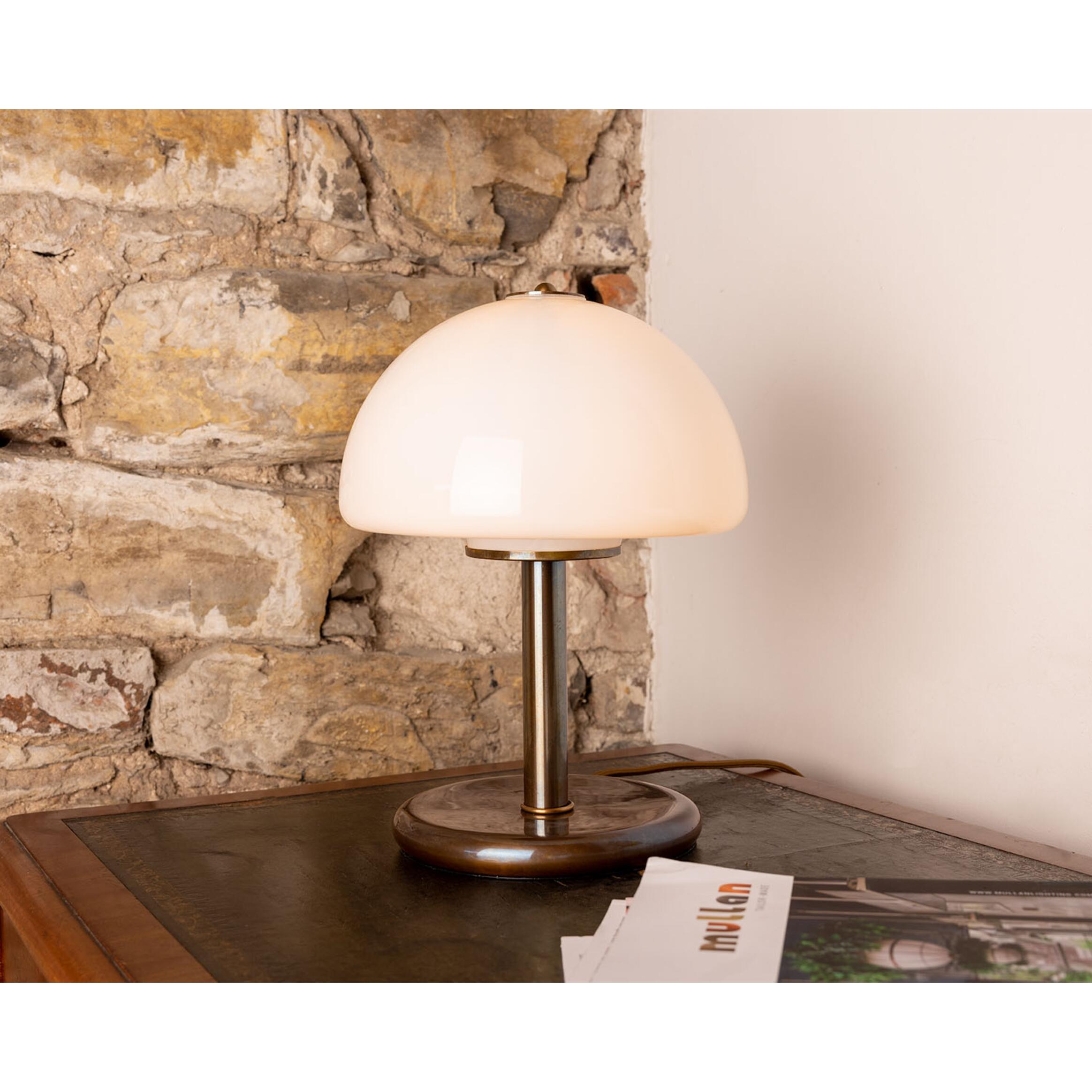 Mullan  Champignon Mid-Century Mushroom Table Lamp - Antique Brass Finish