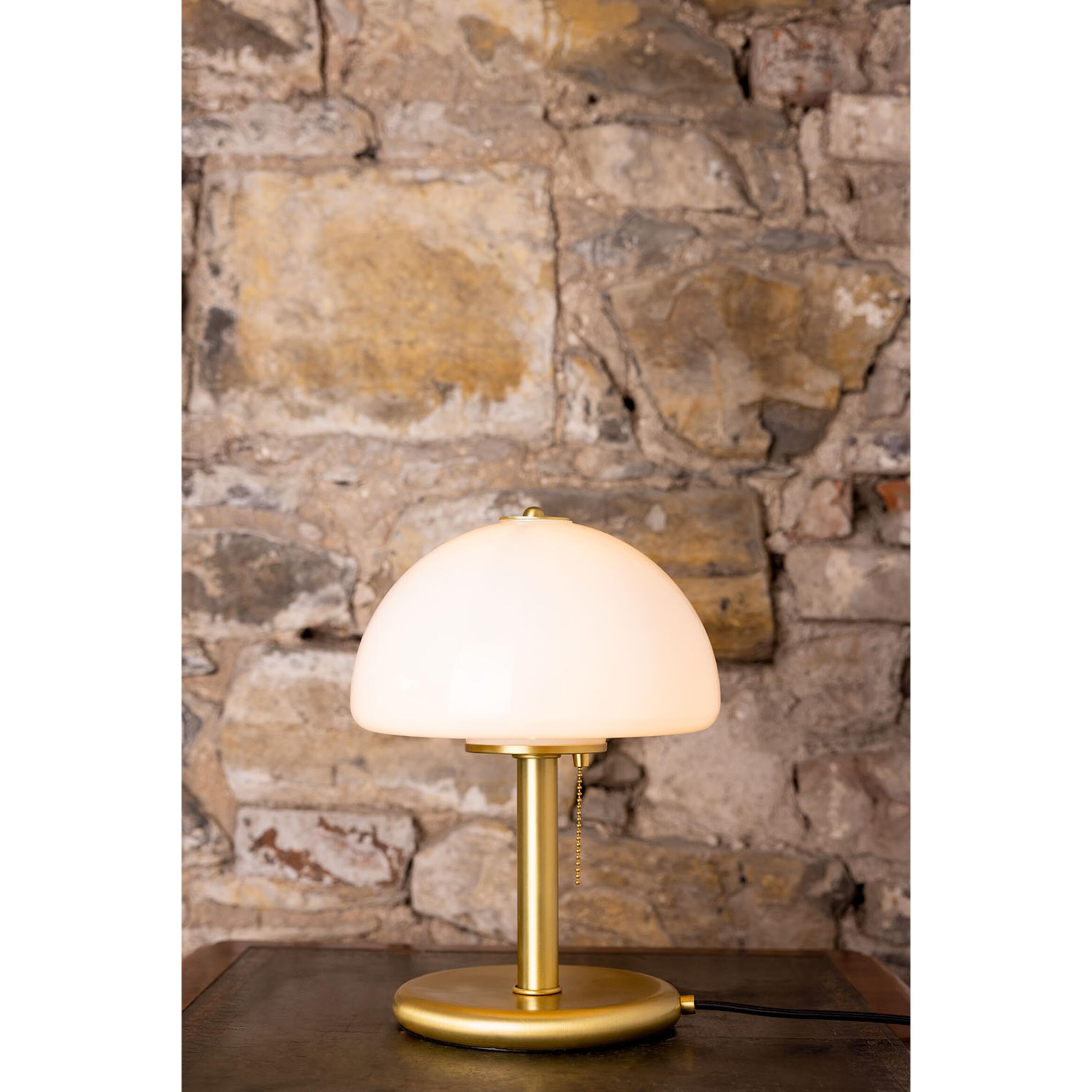 Mullan  Champignon Mid-Century Mushroom Table Lamp - Satin Brass Finish