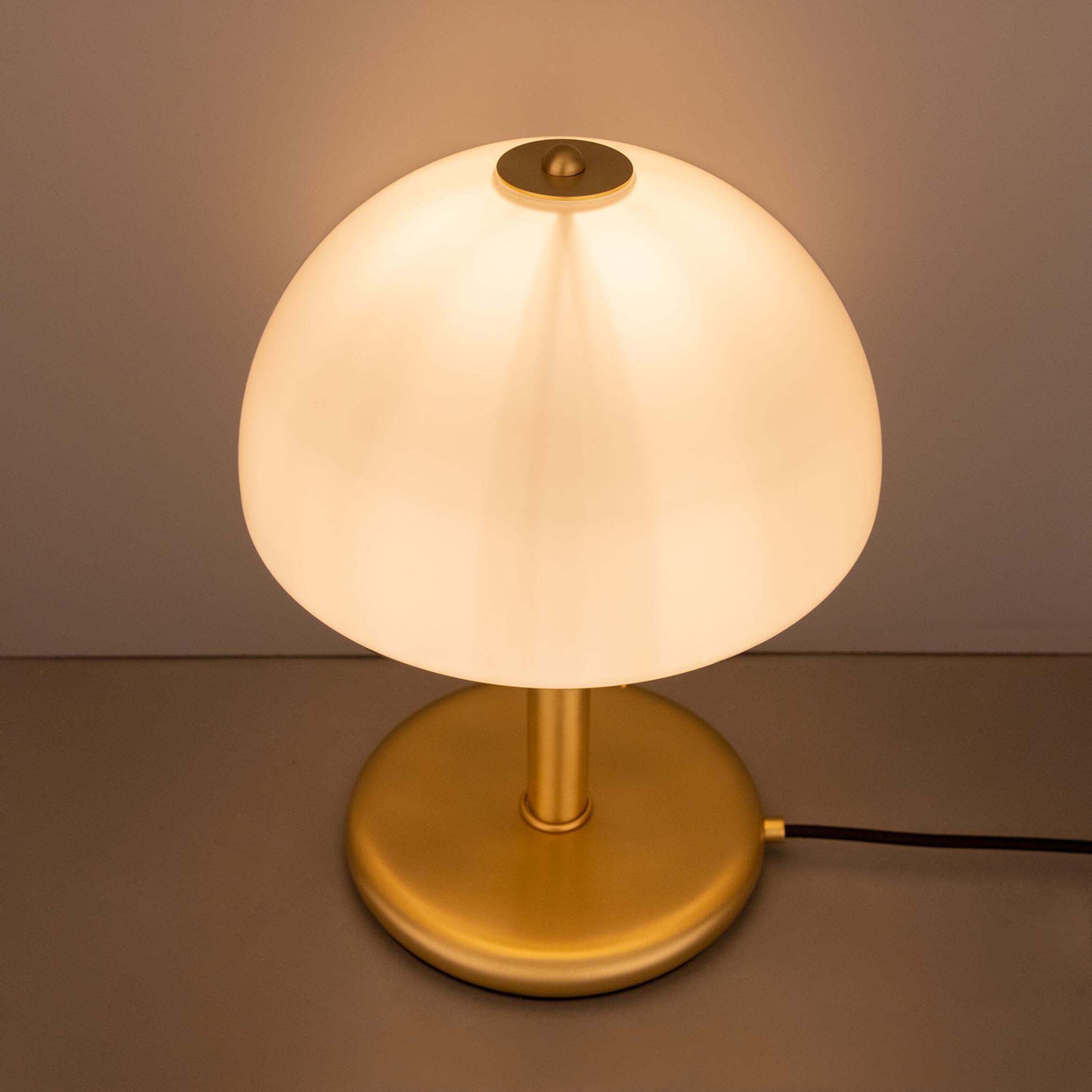 Mullan  Champignon Mid-Century Mushroom Table Lamp - Satin Brass Finish