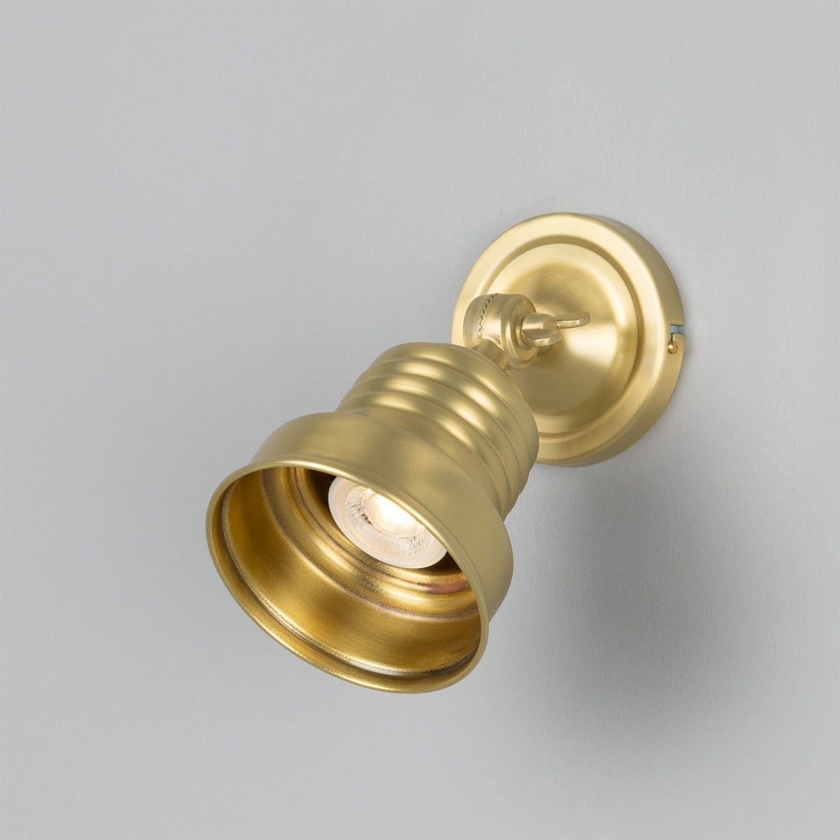 Mullan - Sucre Industrial Adjustable Brass Spotlight - Satin Brass Finish