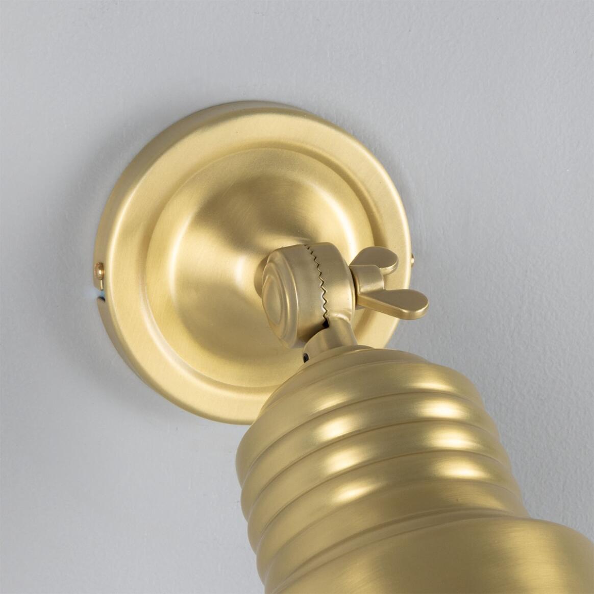 Mullan - Sucre Industrial Adjustable Brass Spotlight - Satin Brass Finish