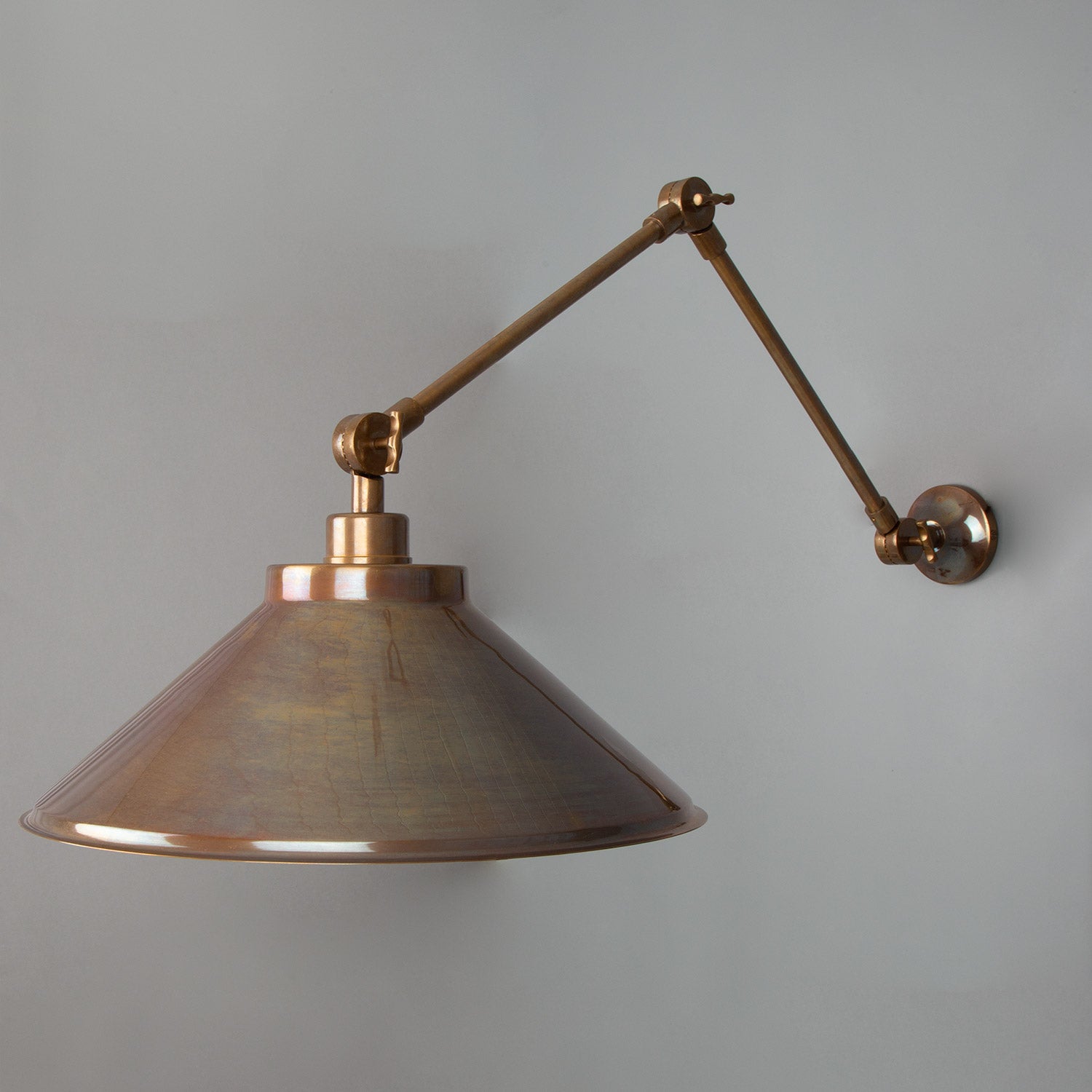 Mullan - Rio Adjustable Industrial Wall Light 37cm IP20 - Antique Brass Finish