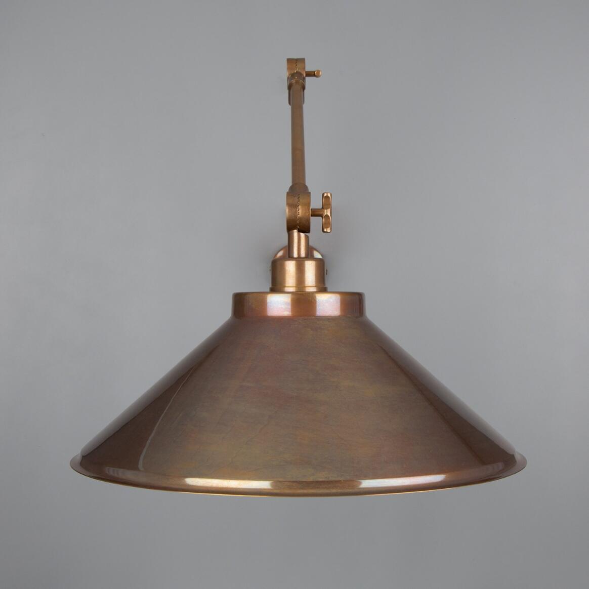 Mullan - Rio Adjustable Industrial Wall Light 37cm IP20 - Antique Brass Finish
