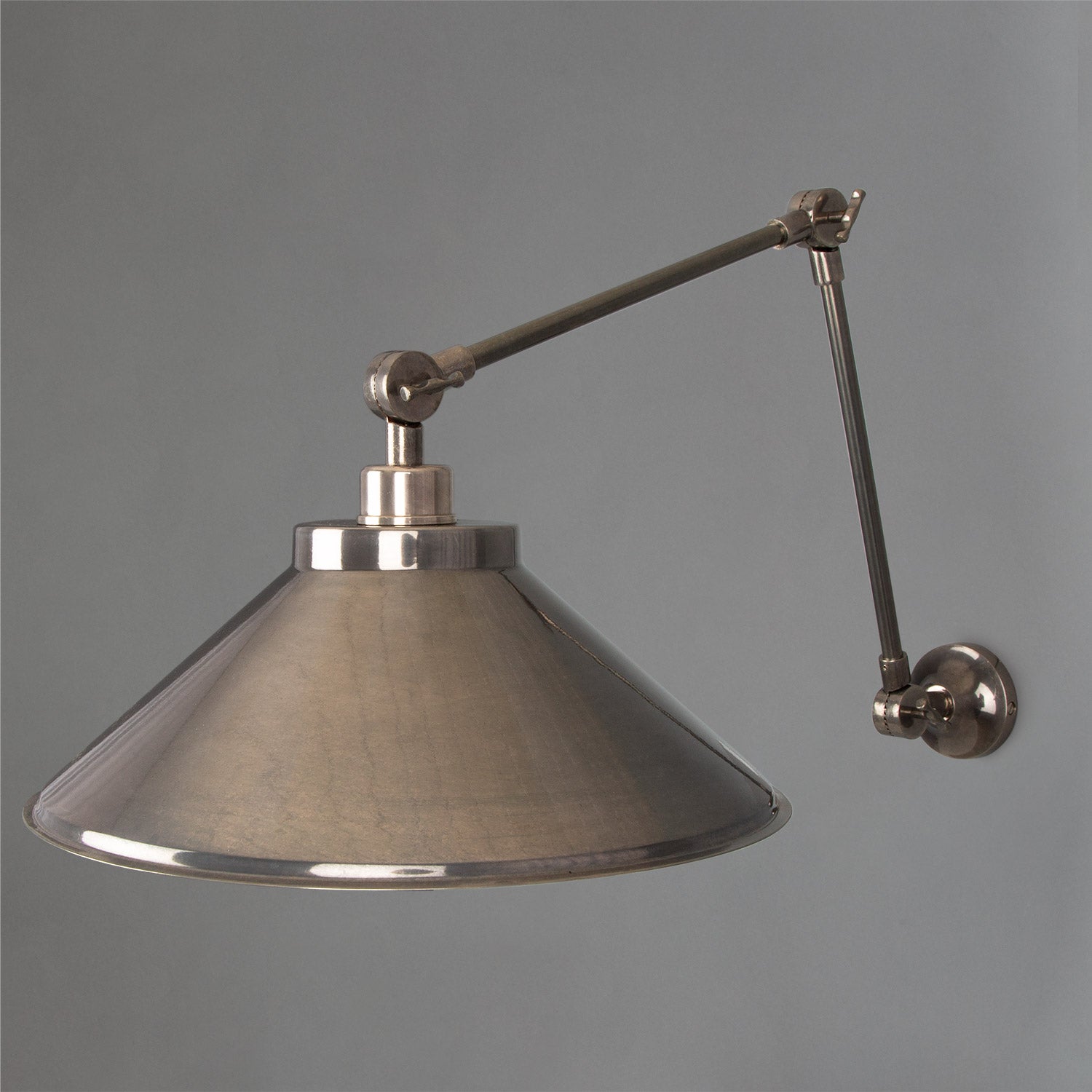 Mullan - Rio Adjustable Industrial Wall Light 37cm IP20 - Antique Silver Finish