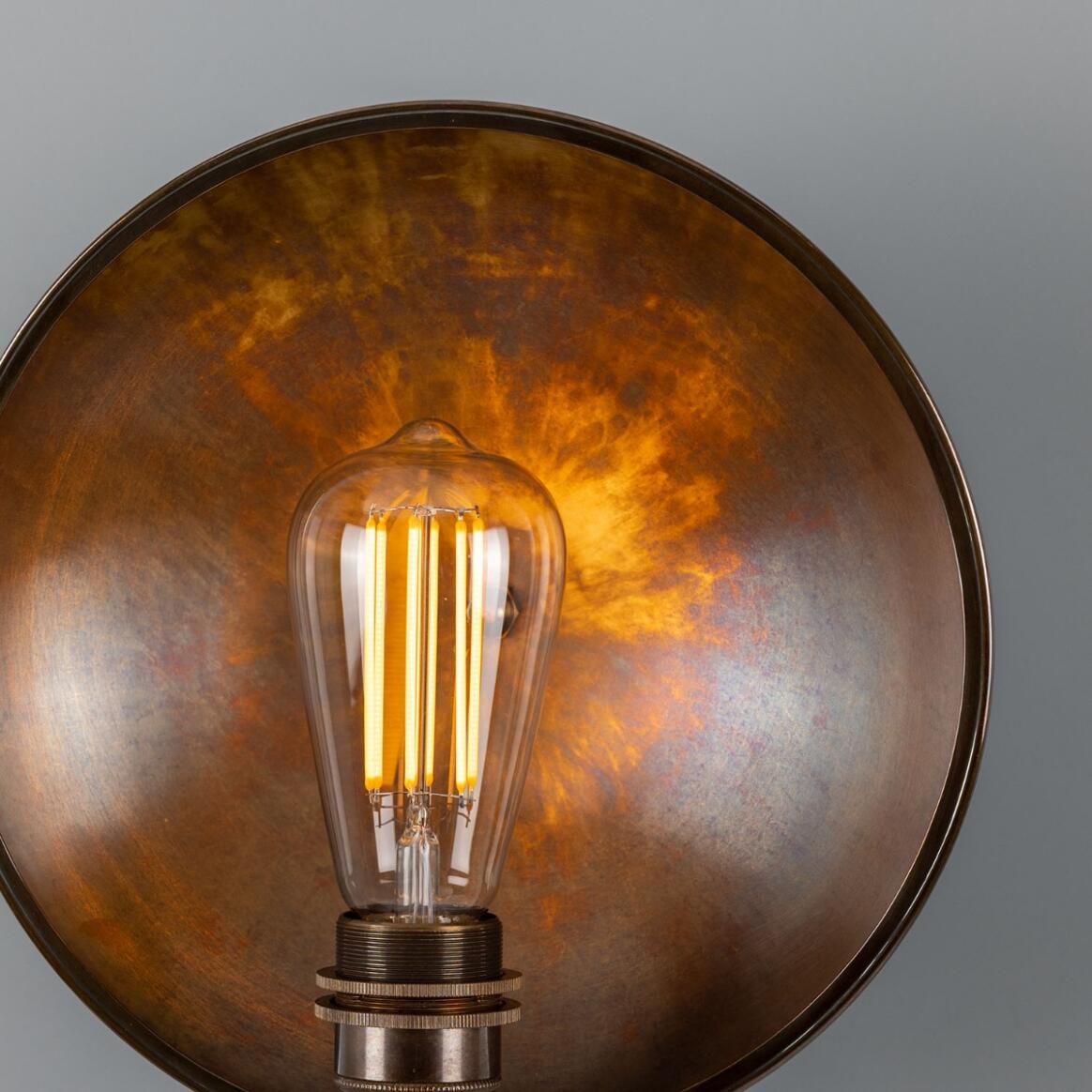 Mullan - Chulainn Industrial Brass Dish Wall Light 25cm IP20 - Antique Brass Finish